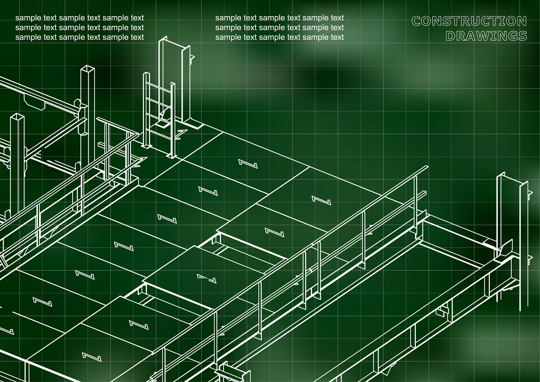 building metal constructions volumetric