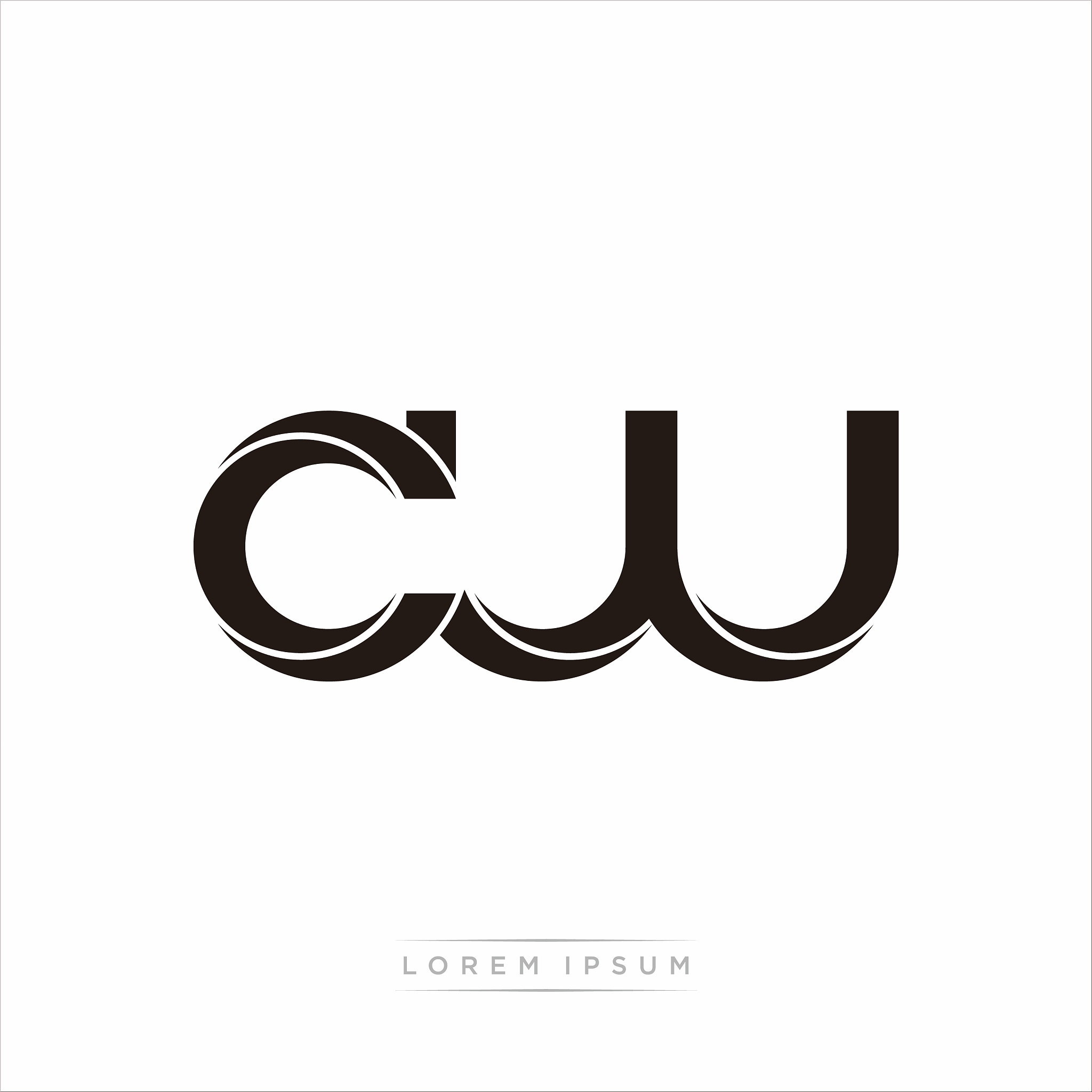 cw initial letter split lowercase modern monogram
