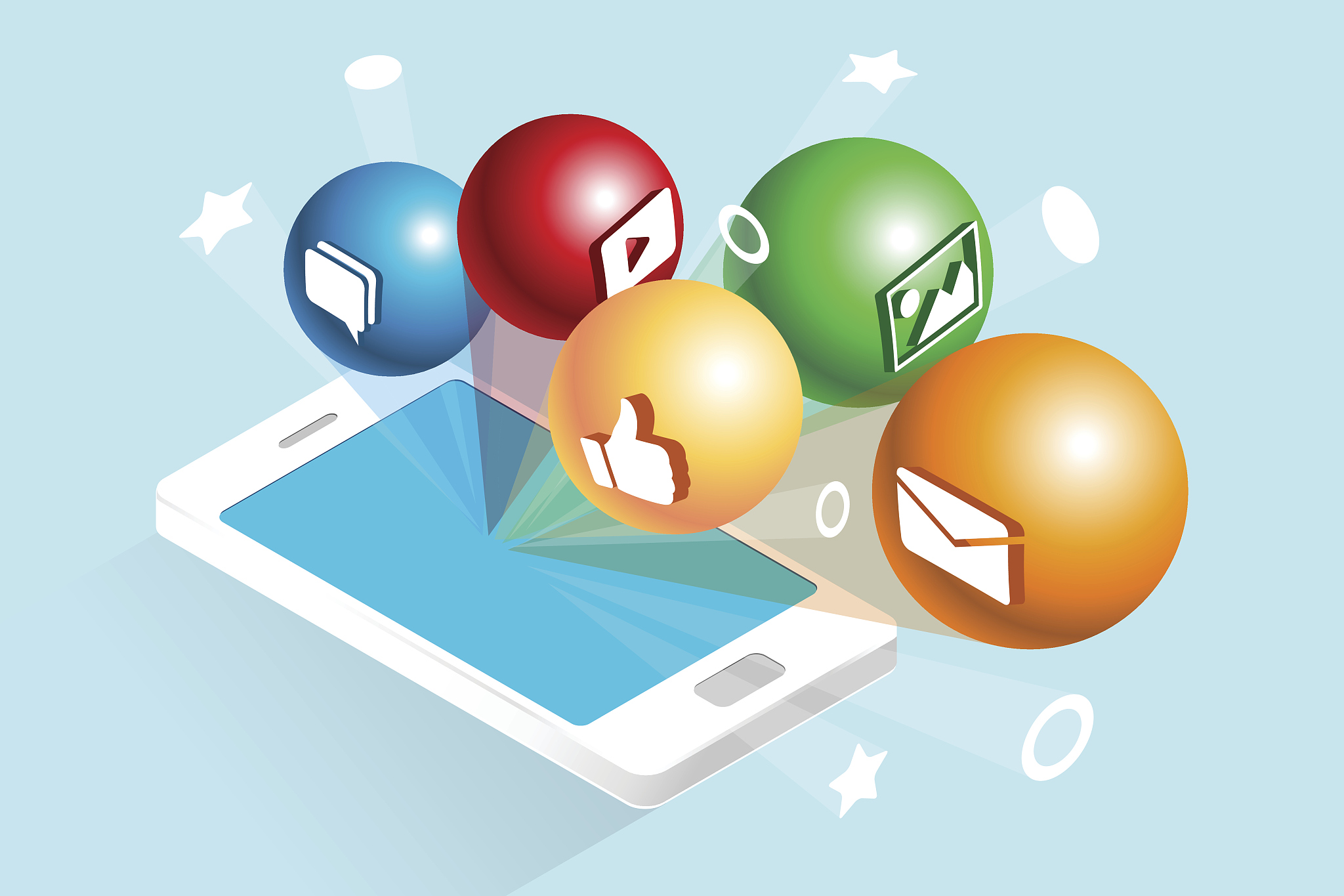 mobile and social marketing concept