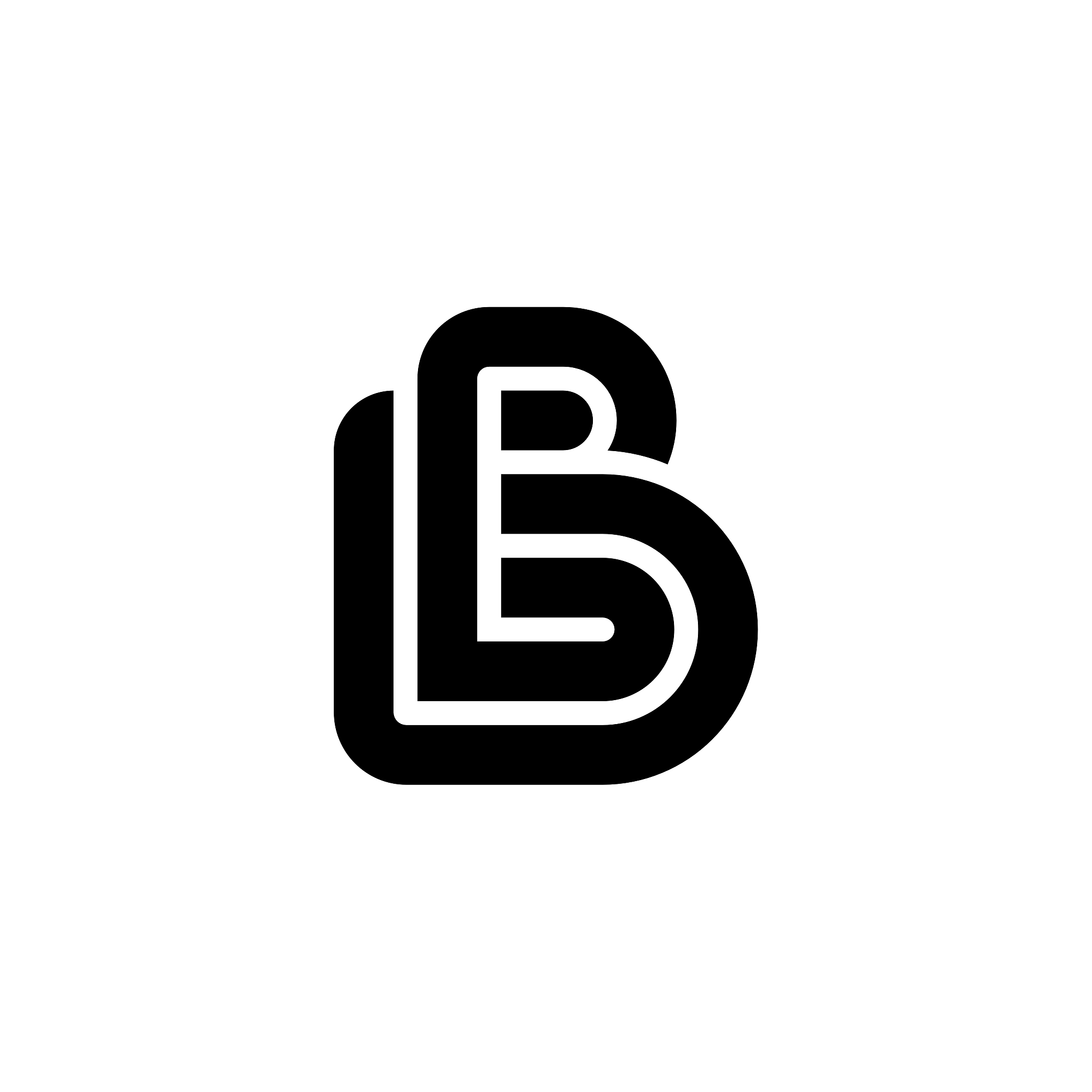 thick rounded line letter logotype b