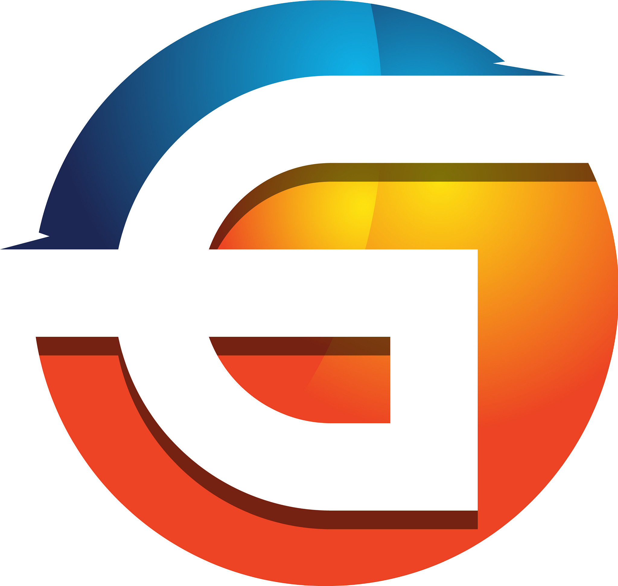 g 3d colorful circle letter logo icon design