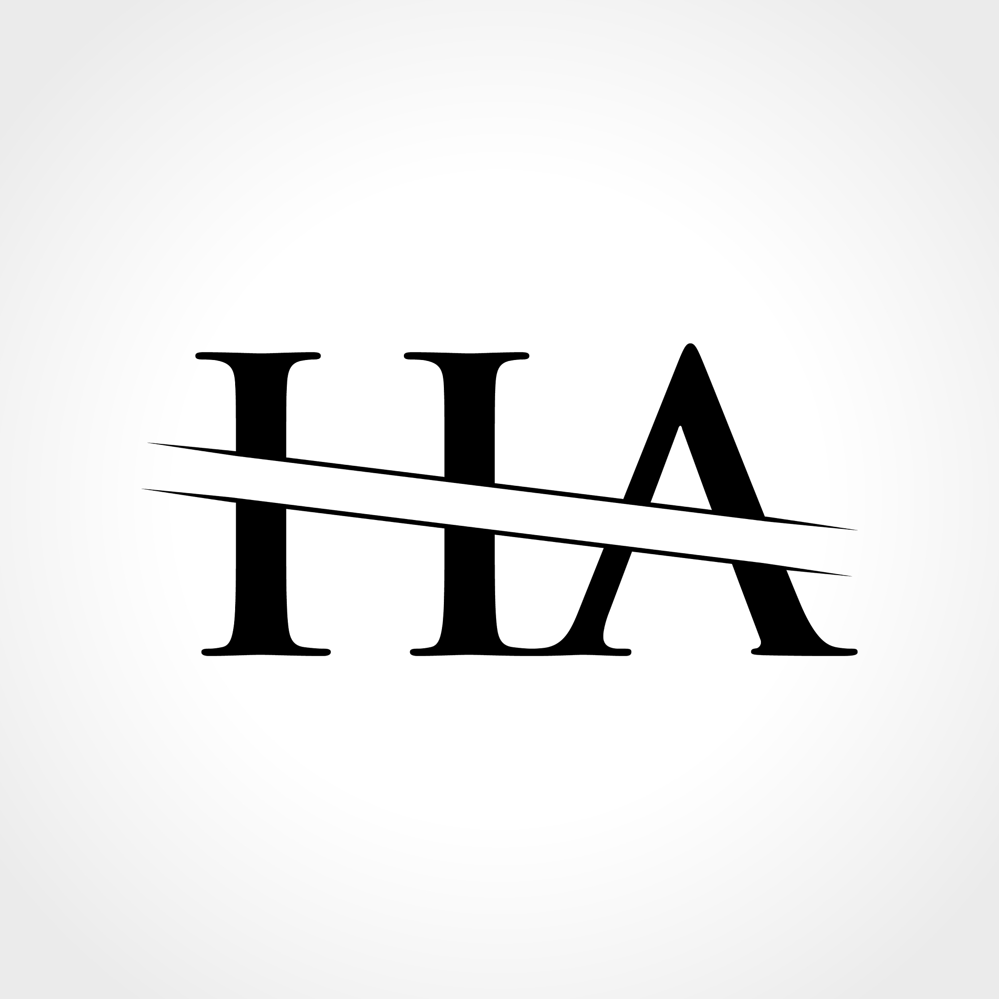 ha letter type logo design template abstract