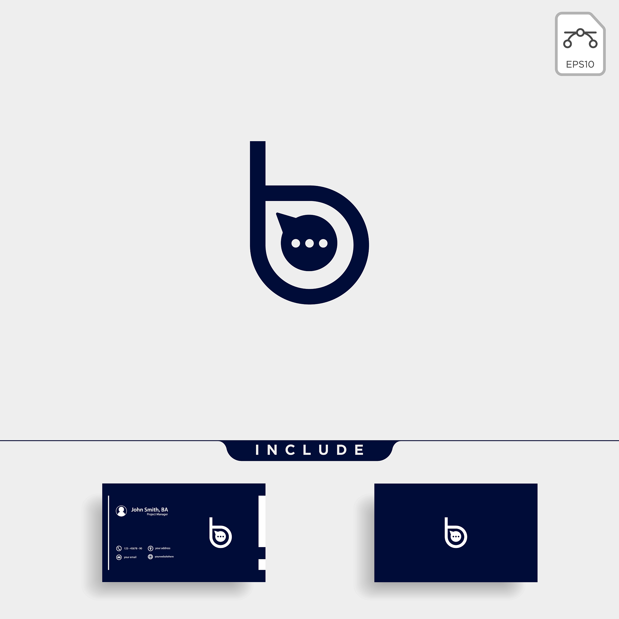 letter b chat talk logo template design