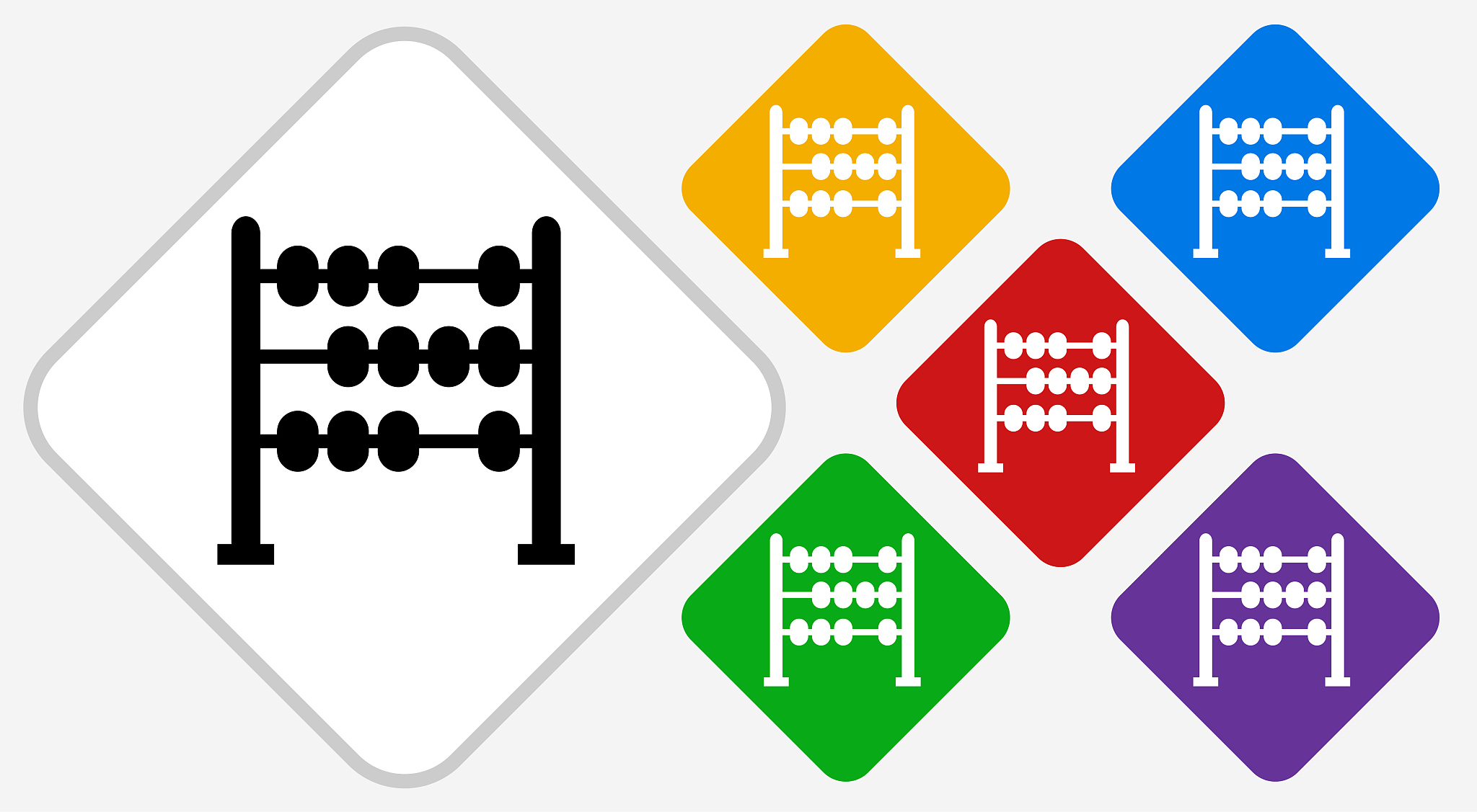 abacus color diamond vector icon