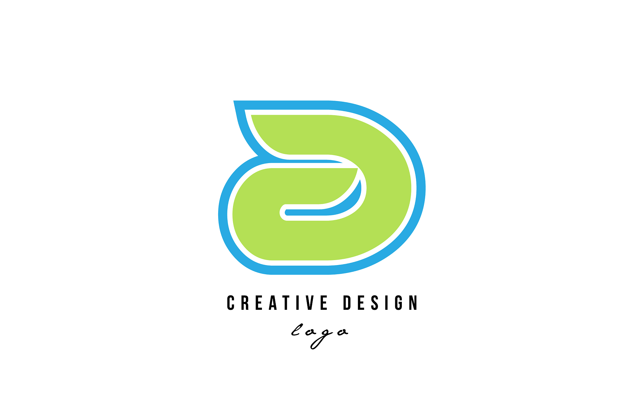 blue green alphabet letter a logo icon design