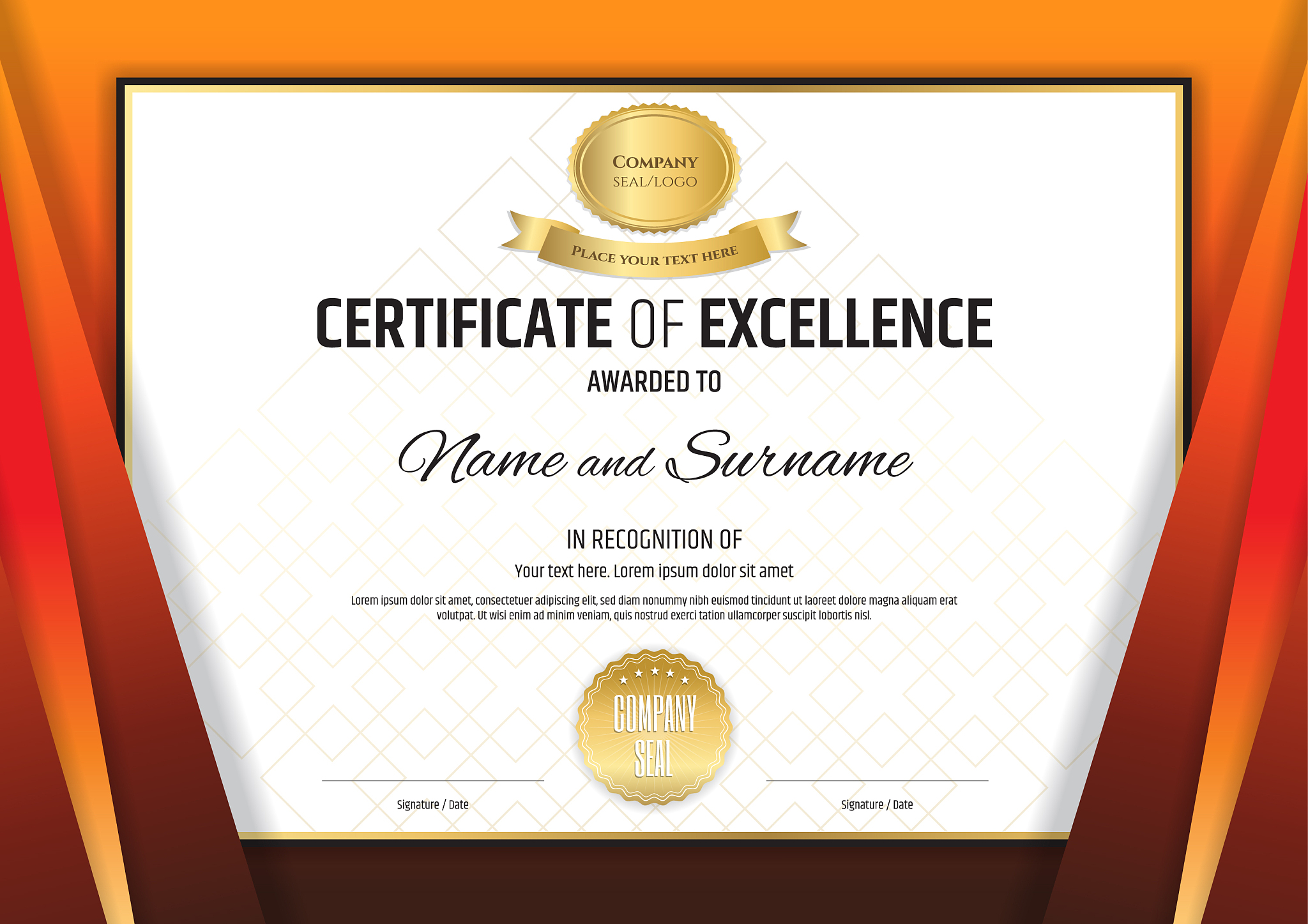luxury certificate template with elegant golden