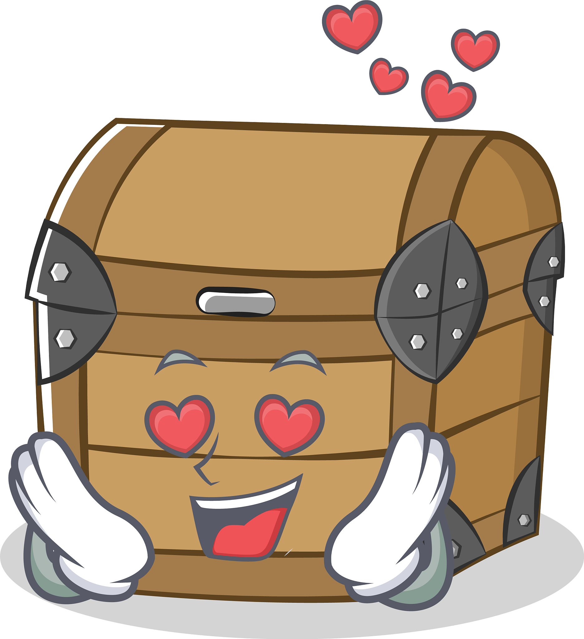 in love chest character cartoon style