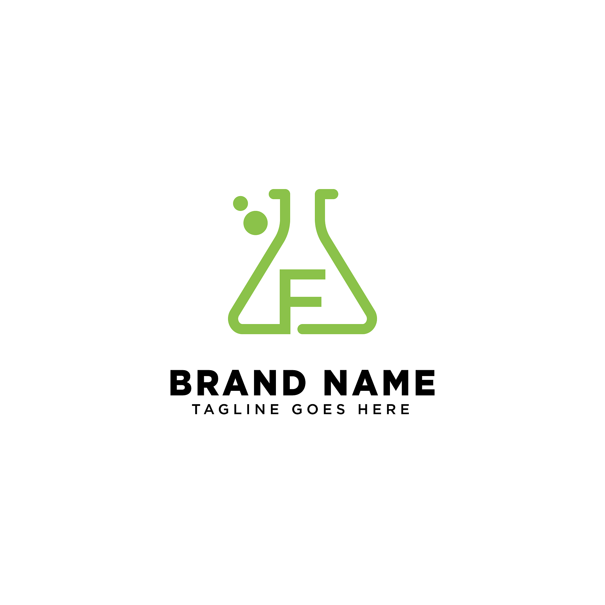 letter f laboratory icon design vector illustration