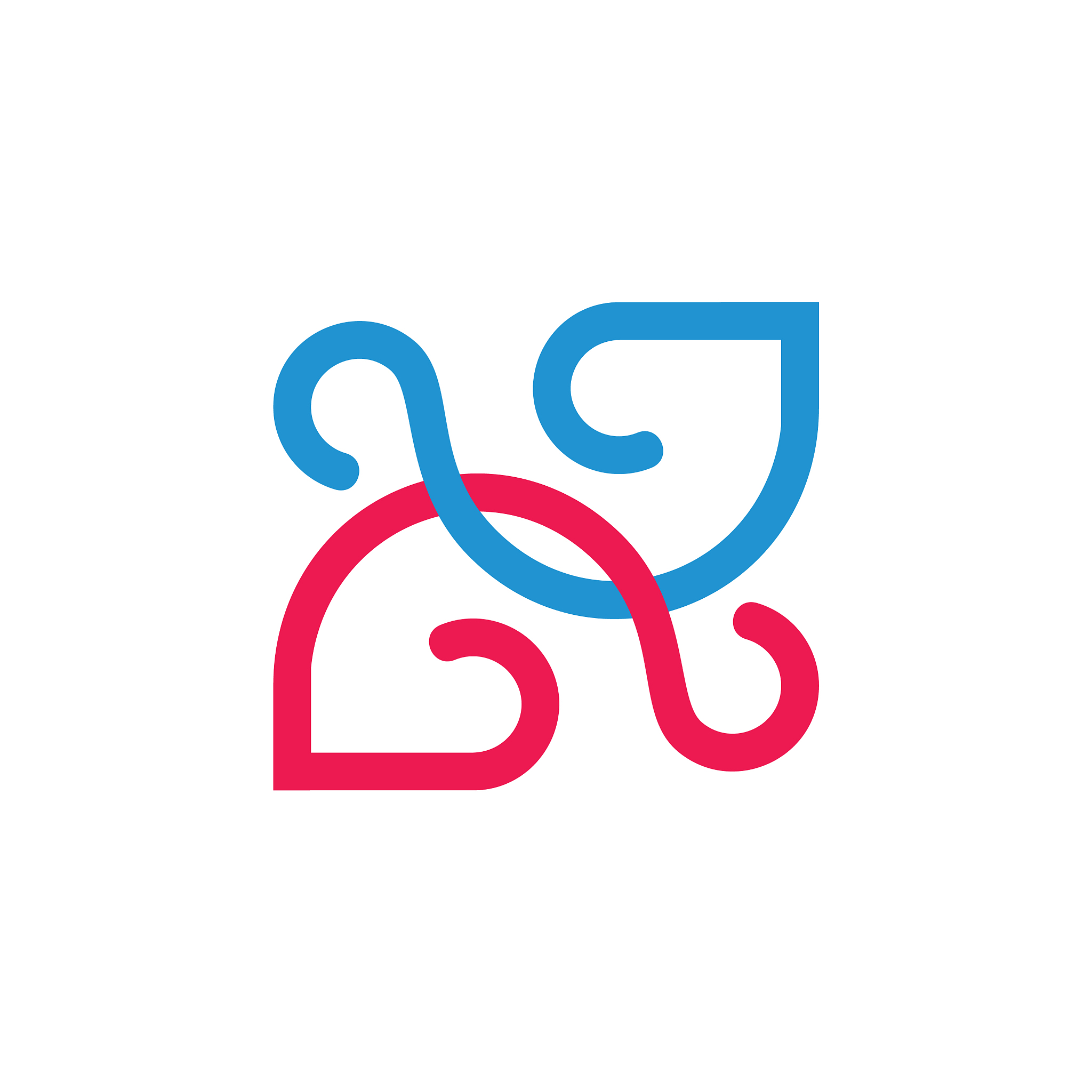 abstract linked curves line loop design logo