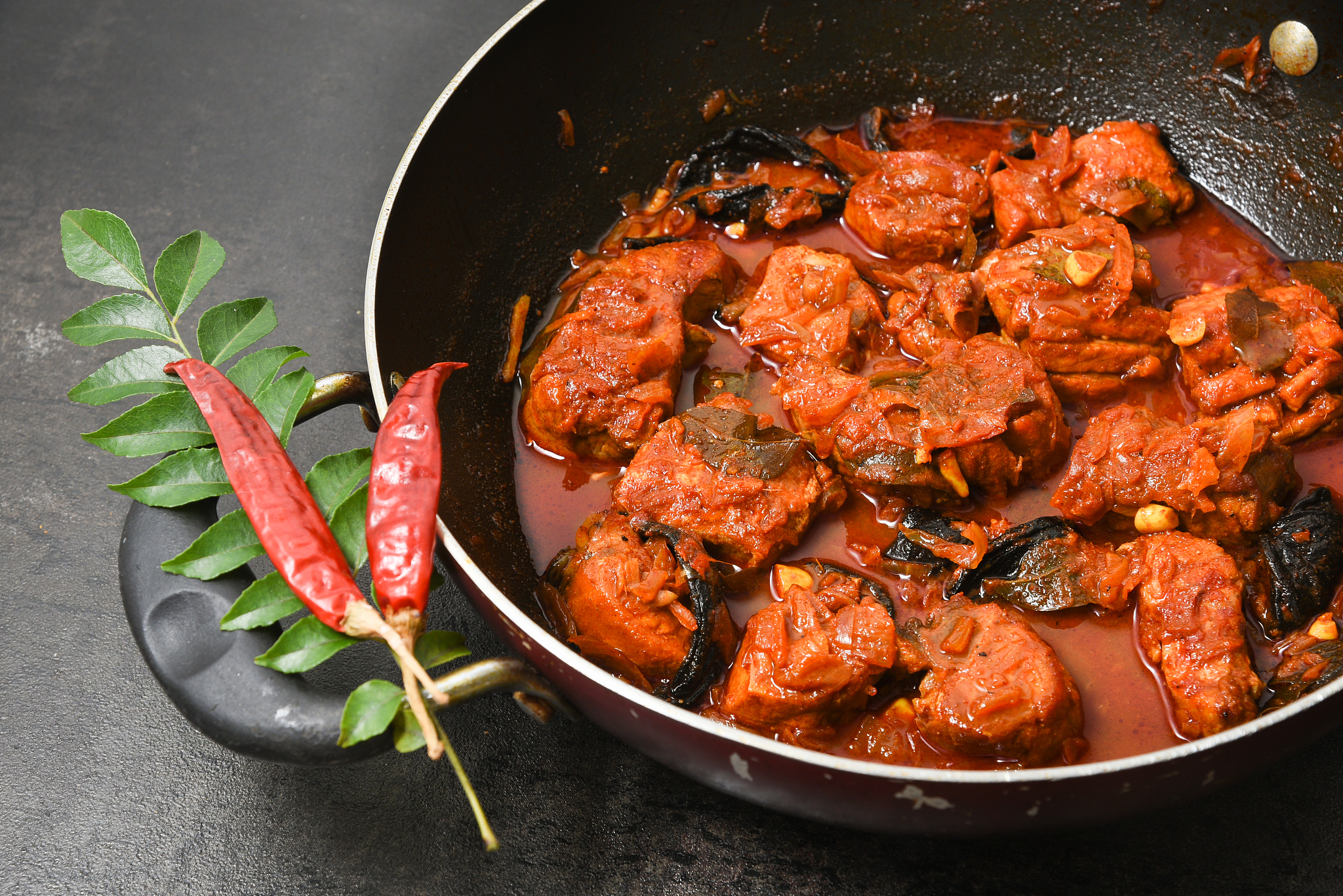 kottayam style hot and spicy barracuda fish curry