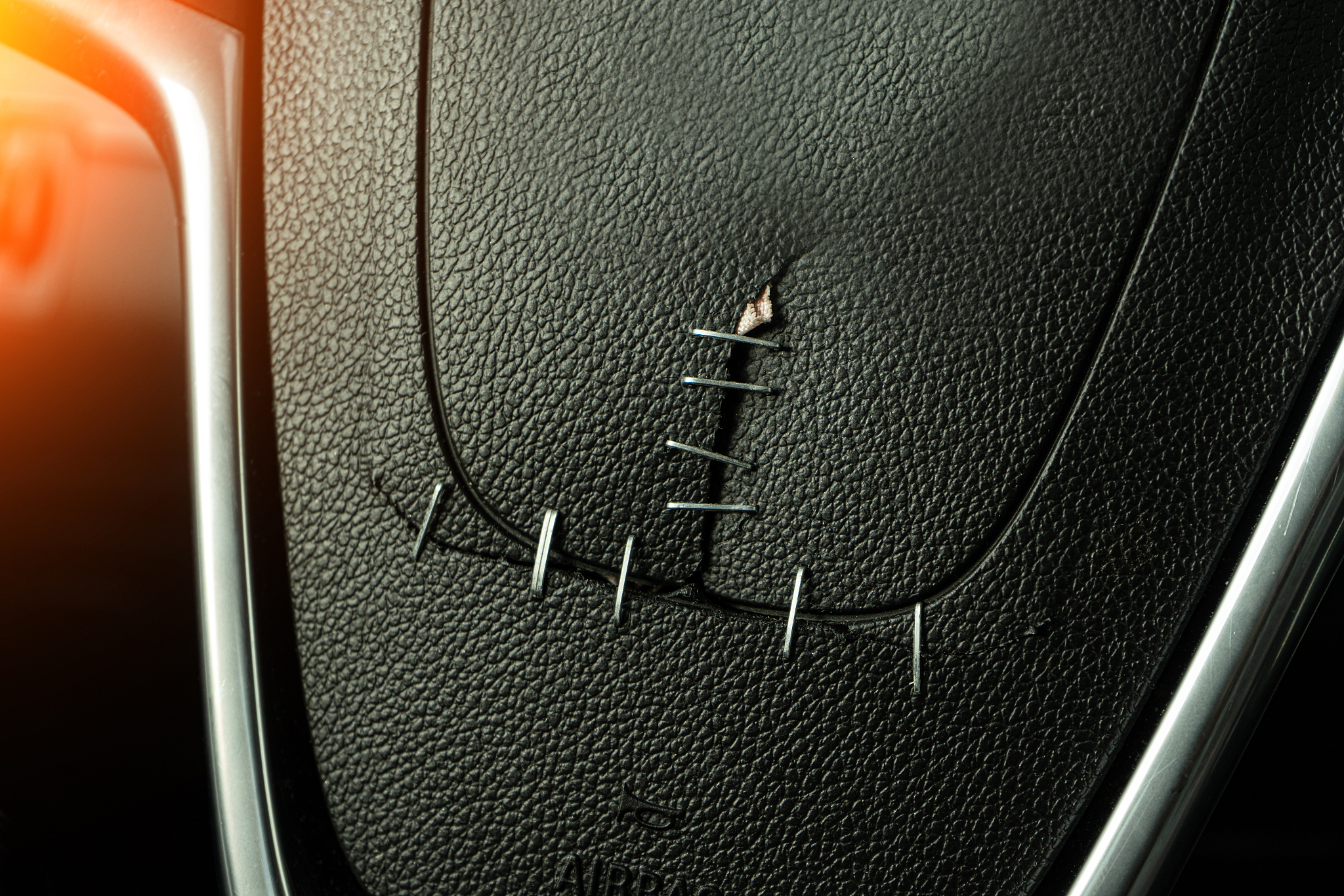 repair of a shot-out car airbag