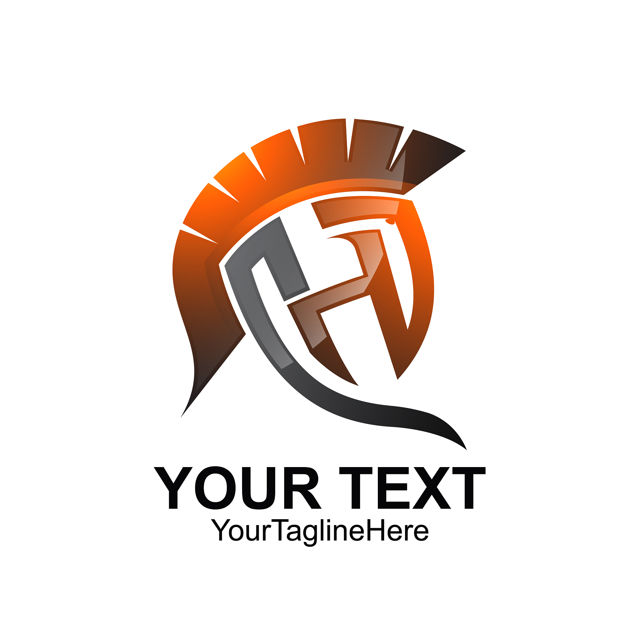 initial letter h logo template colored silver
