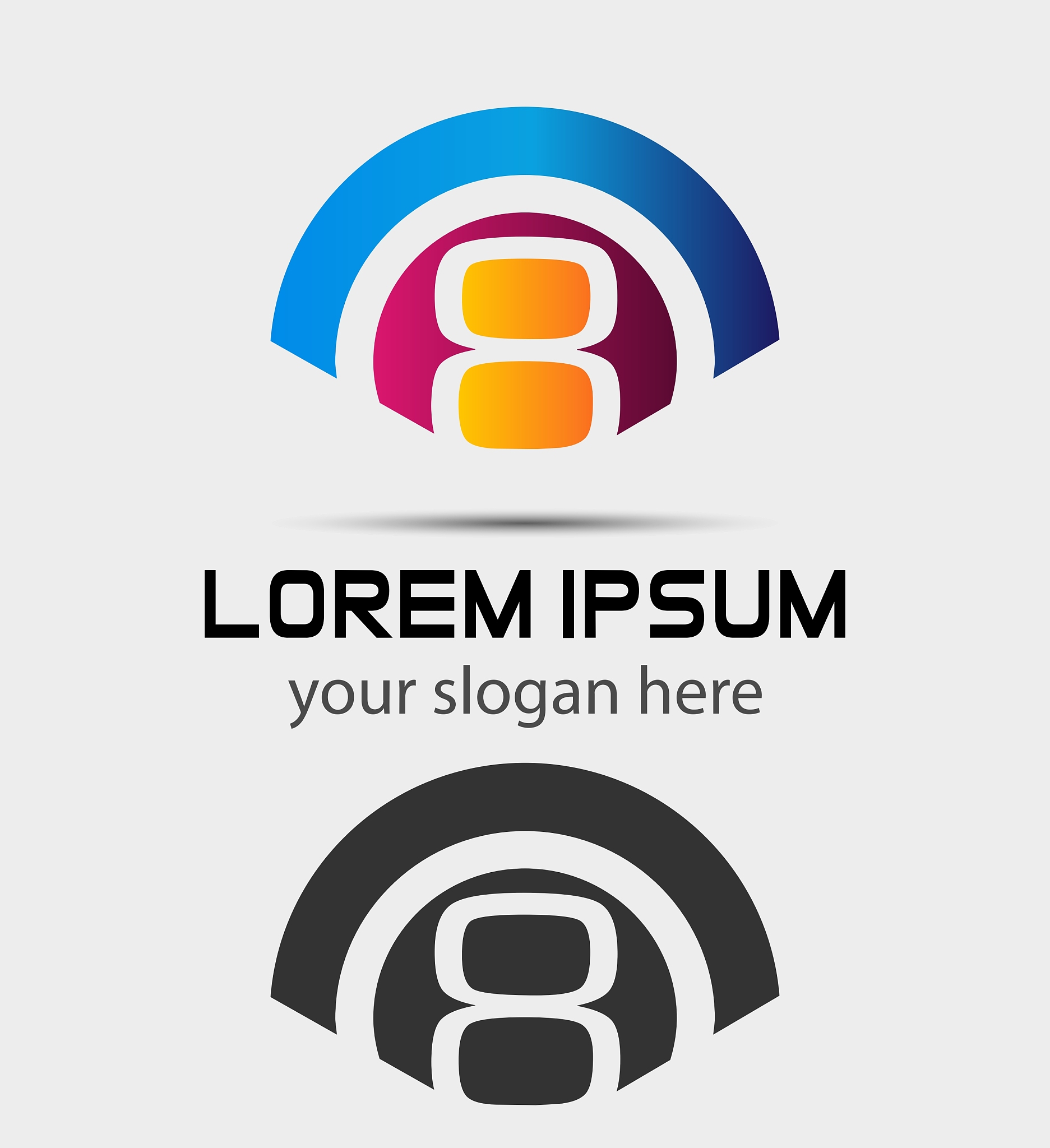 number 8 logo icon design template elements