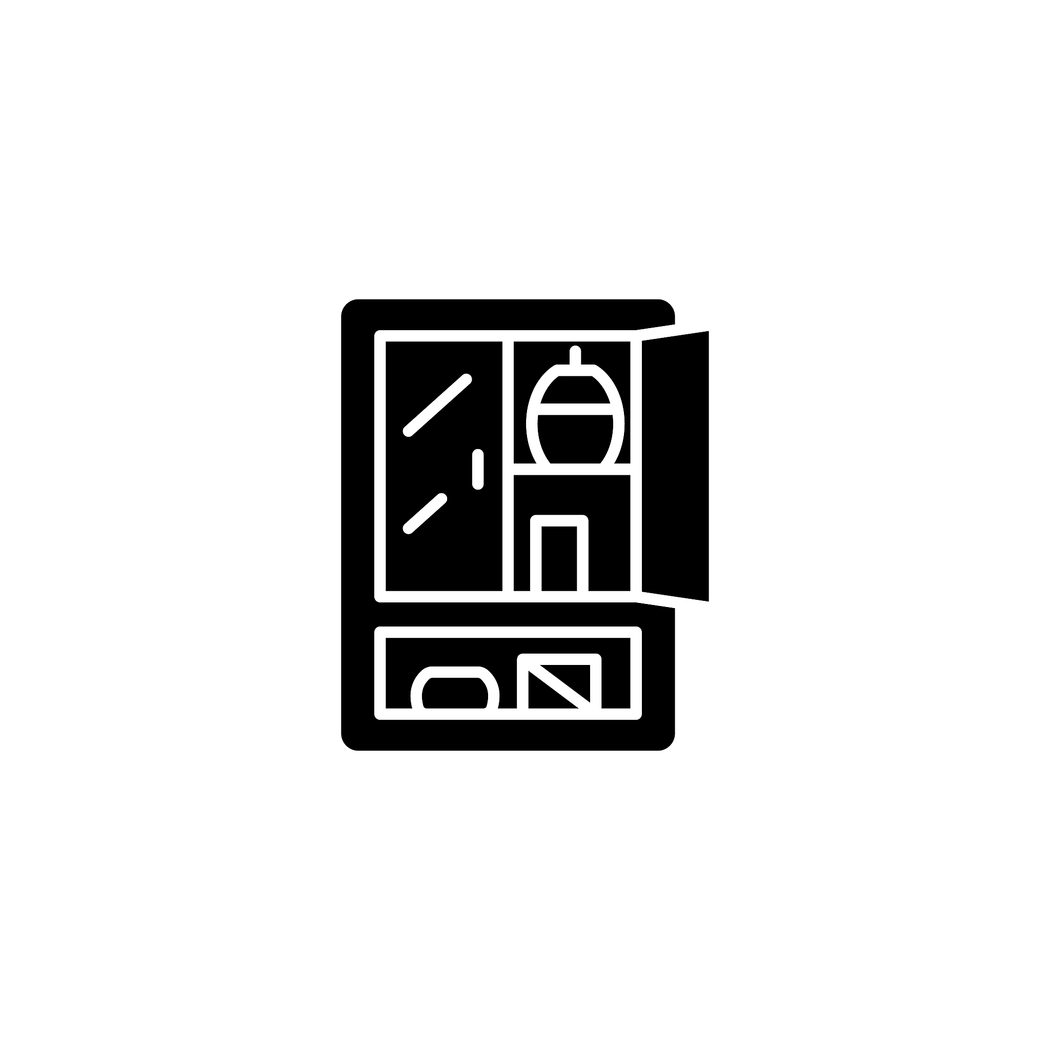 bathroom cabinet black icon concept. bathroom cabinet flat  vect