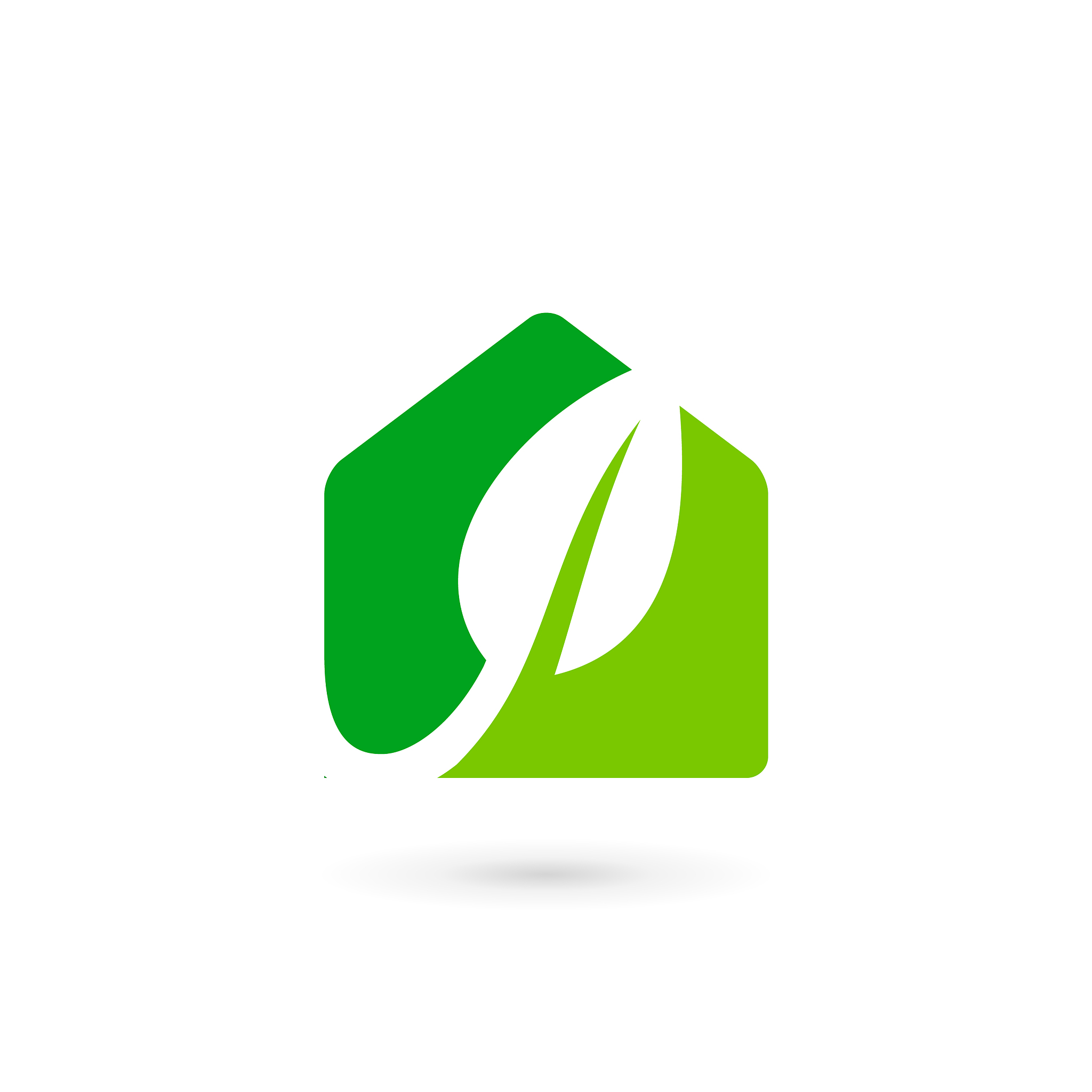 eco leaves house logo icon design template