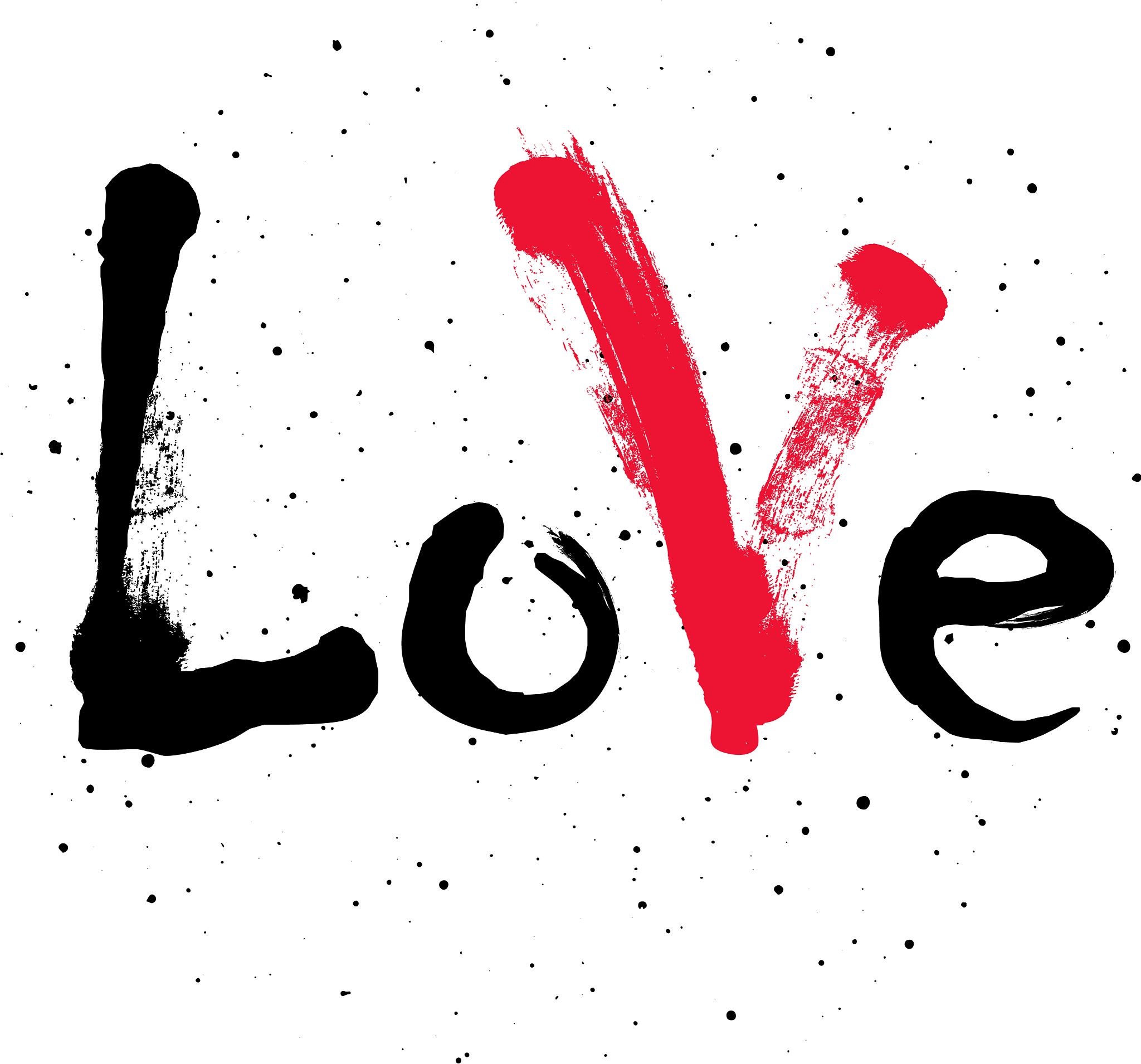 word love with mark on dust cloud holiday banner