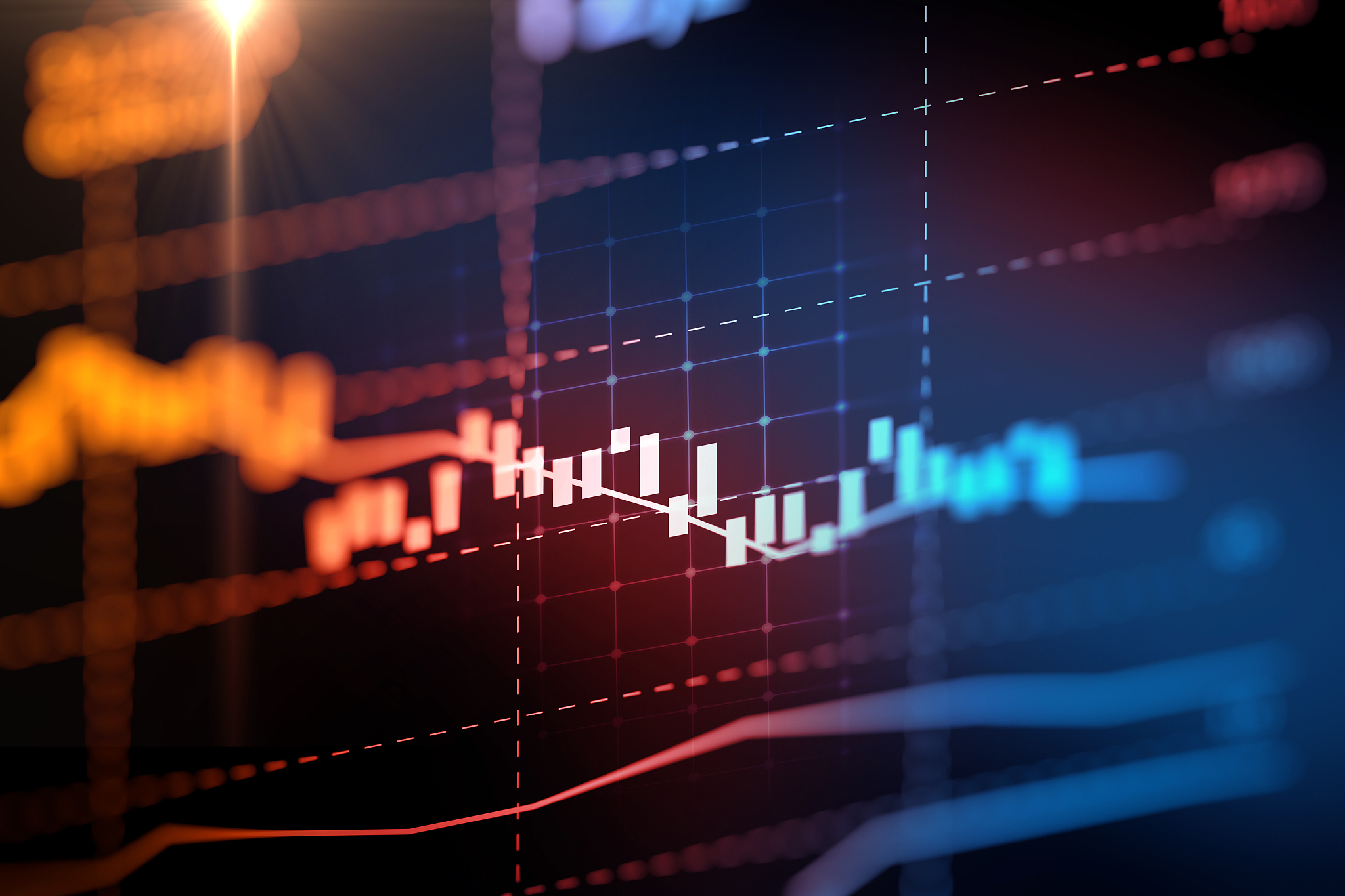 financial graph on technology abstract background