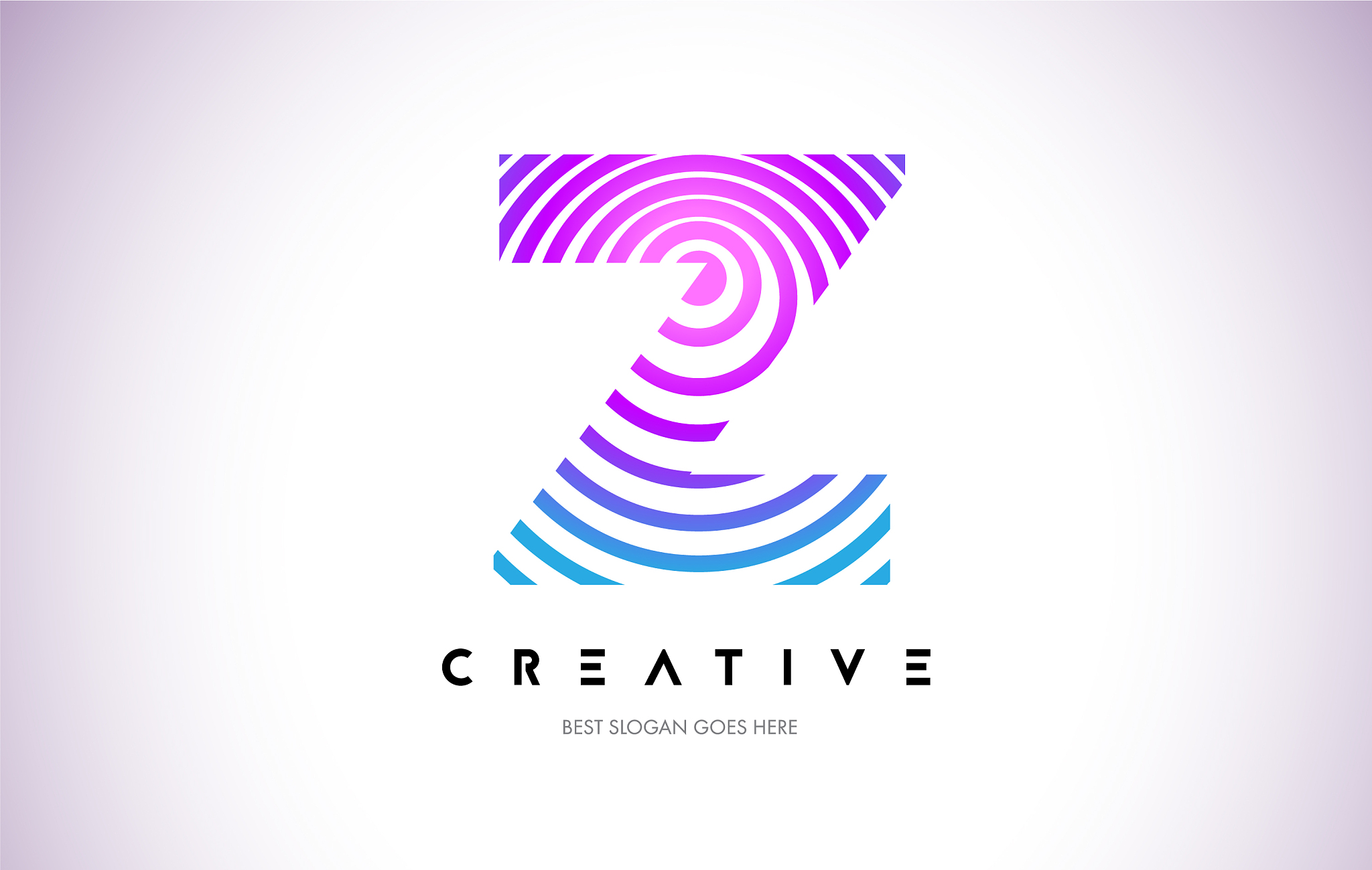 z lines warp logo design letter icon made with