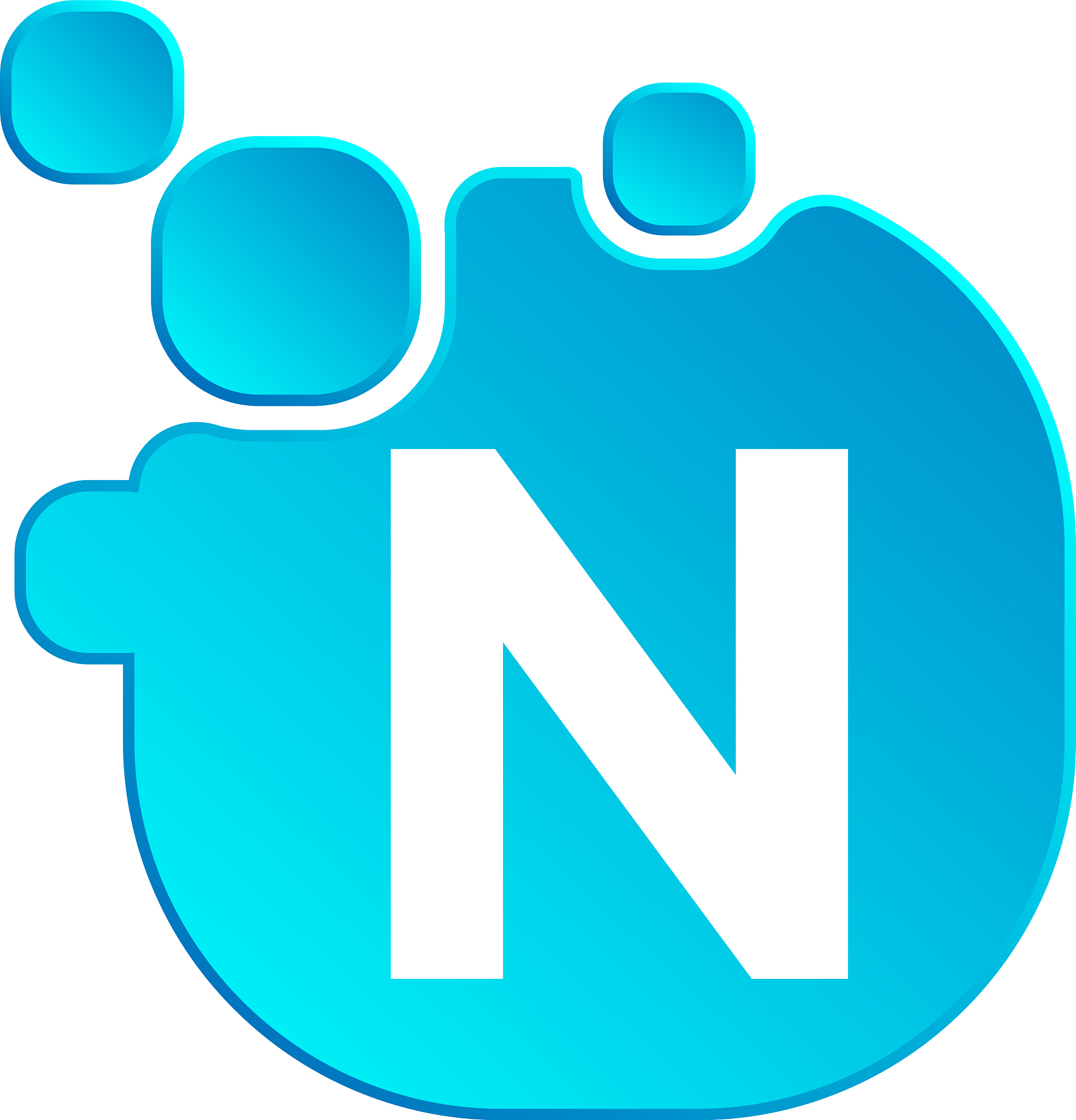 letter n bubble logo template or icon