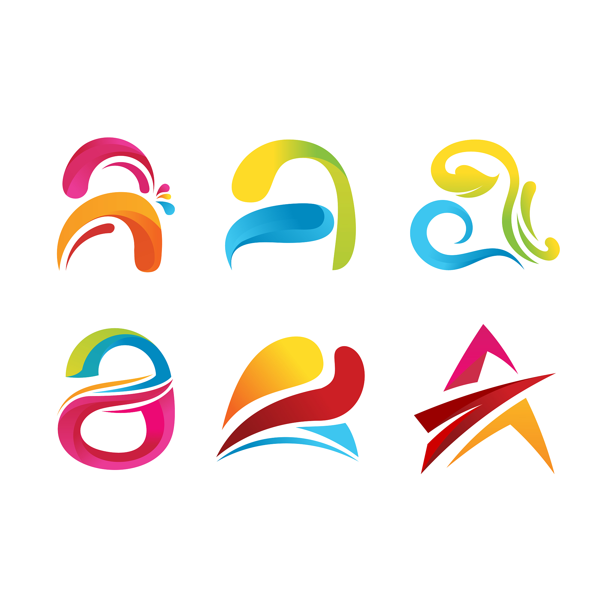 set of a-initial logo designs template