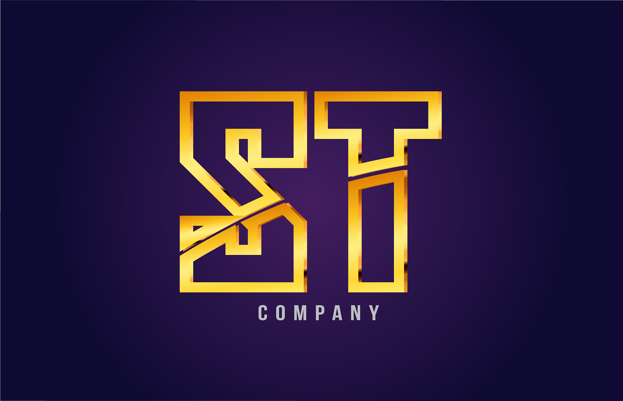 gold golden alphabet letter st s t logo