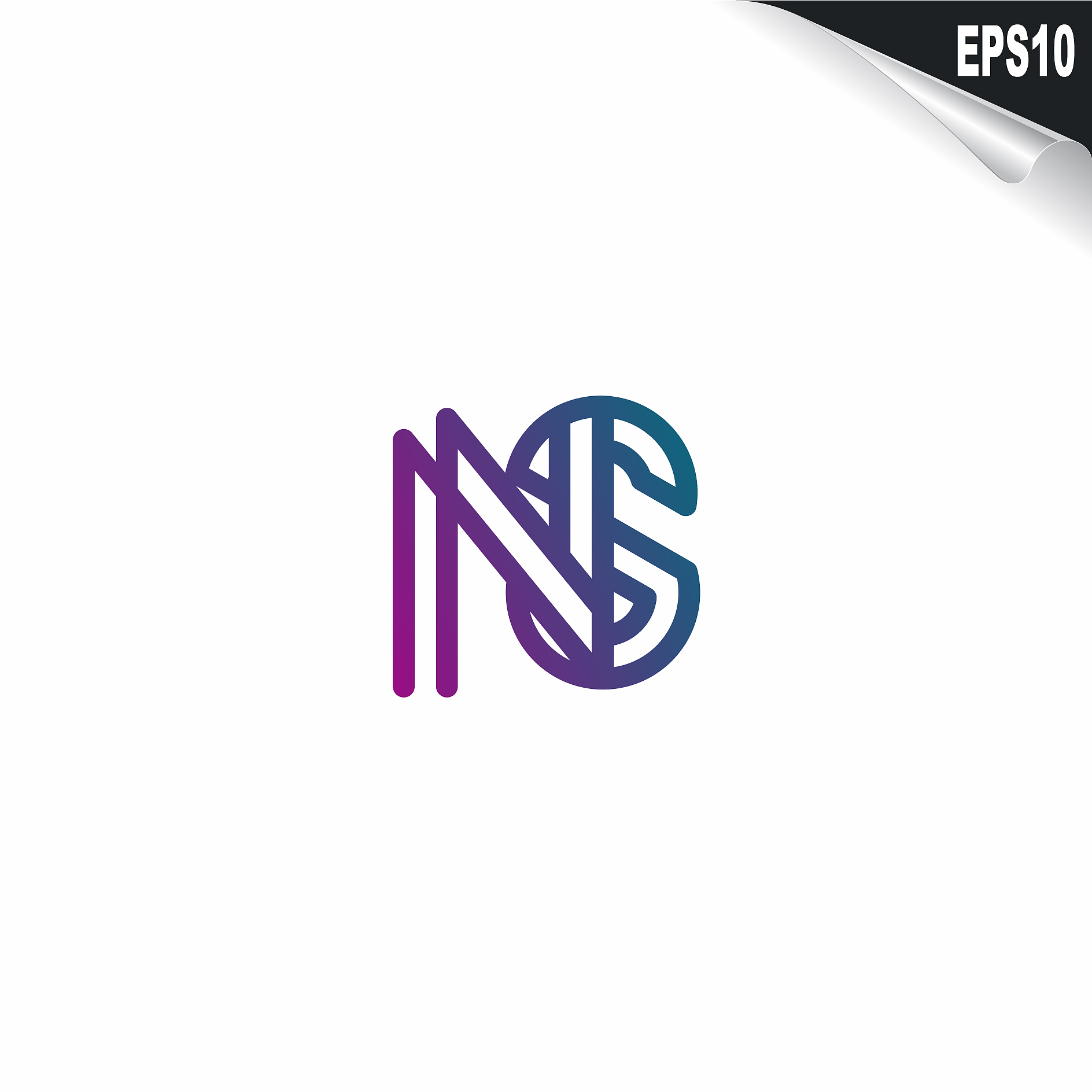 initial ns logo monogram design template simple