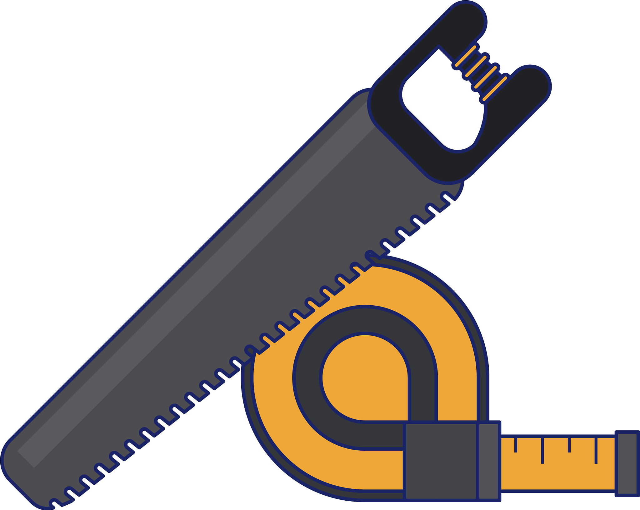 construction tools and repair equipment blue lines