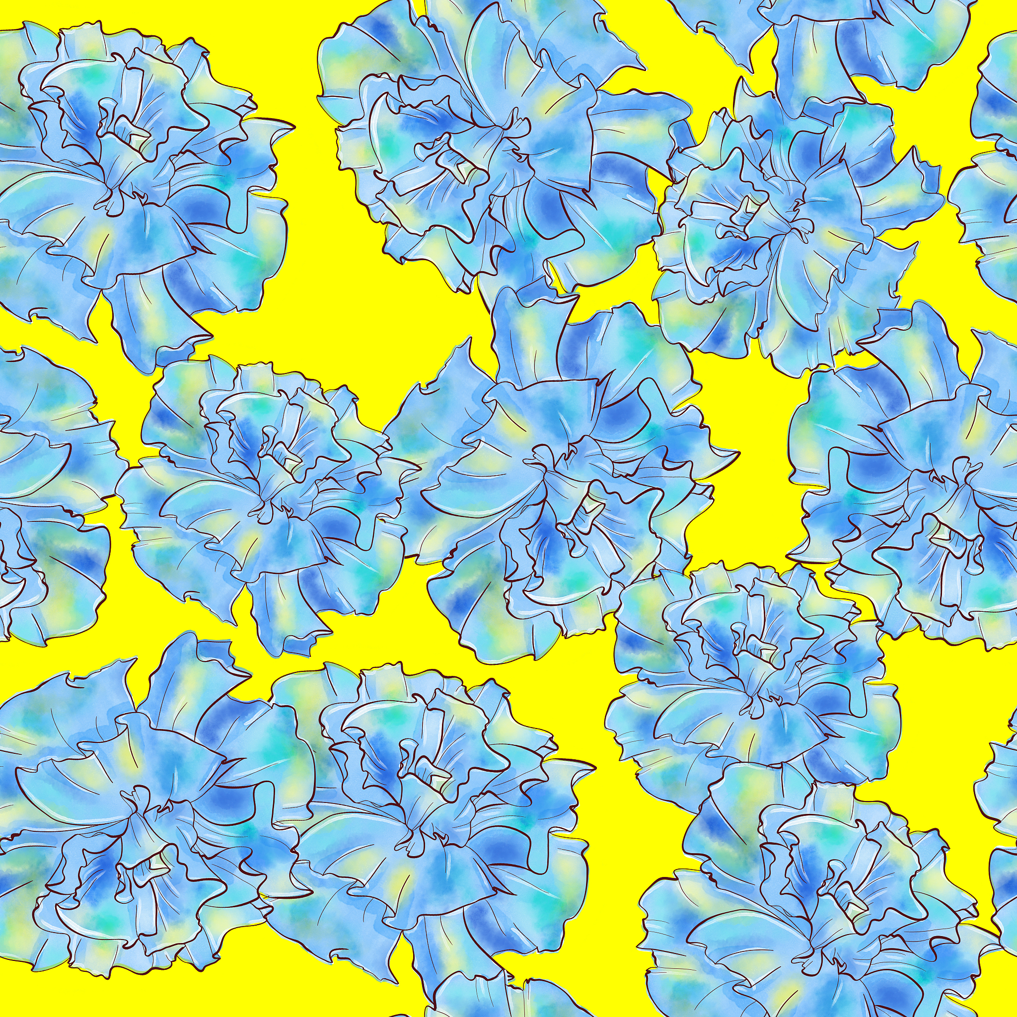 beautiful hand drawn watercolor garden flowers seamless pattern