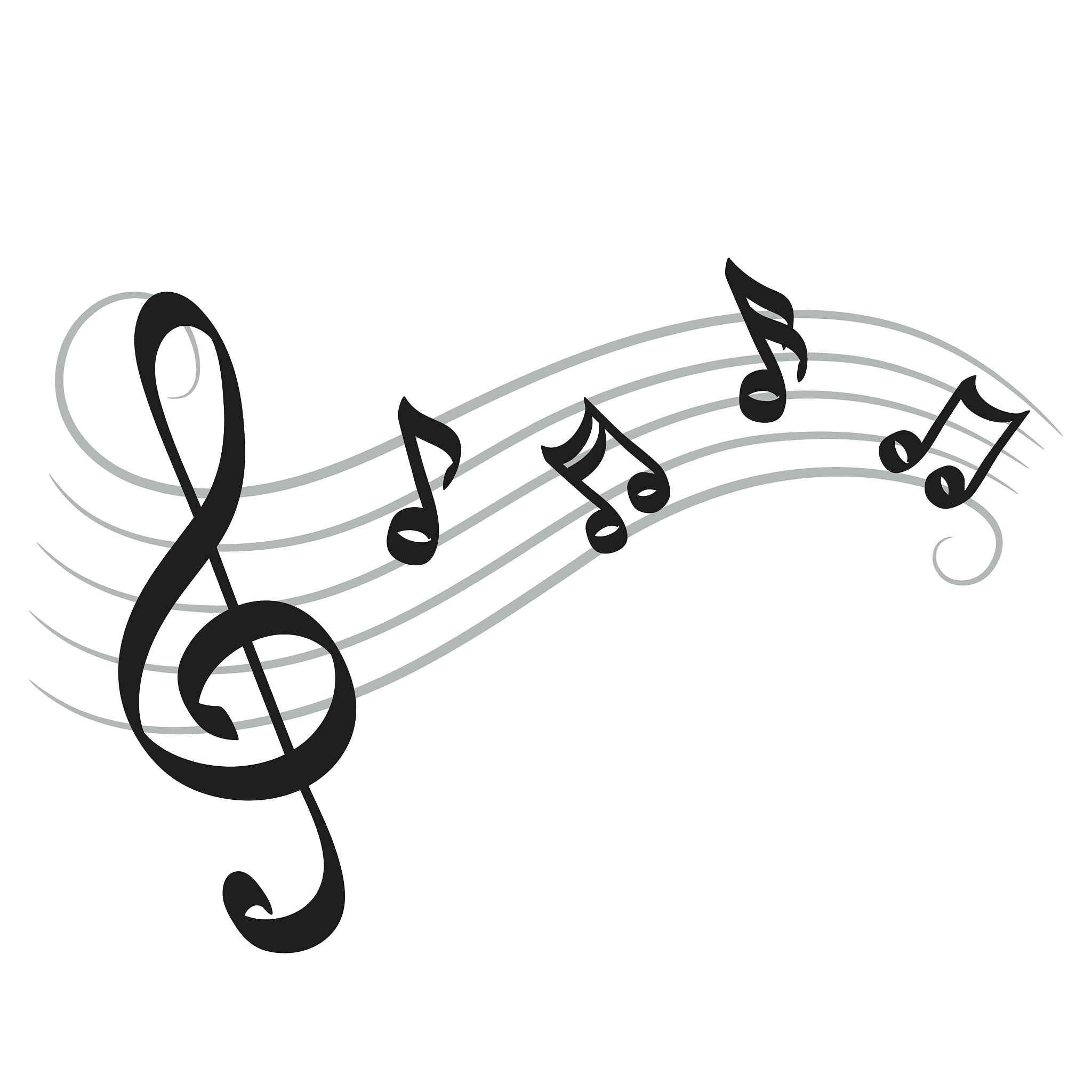 music notes hand drawing on white for your design