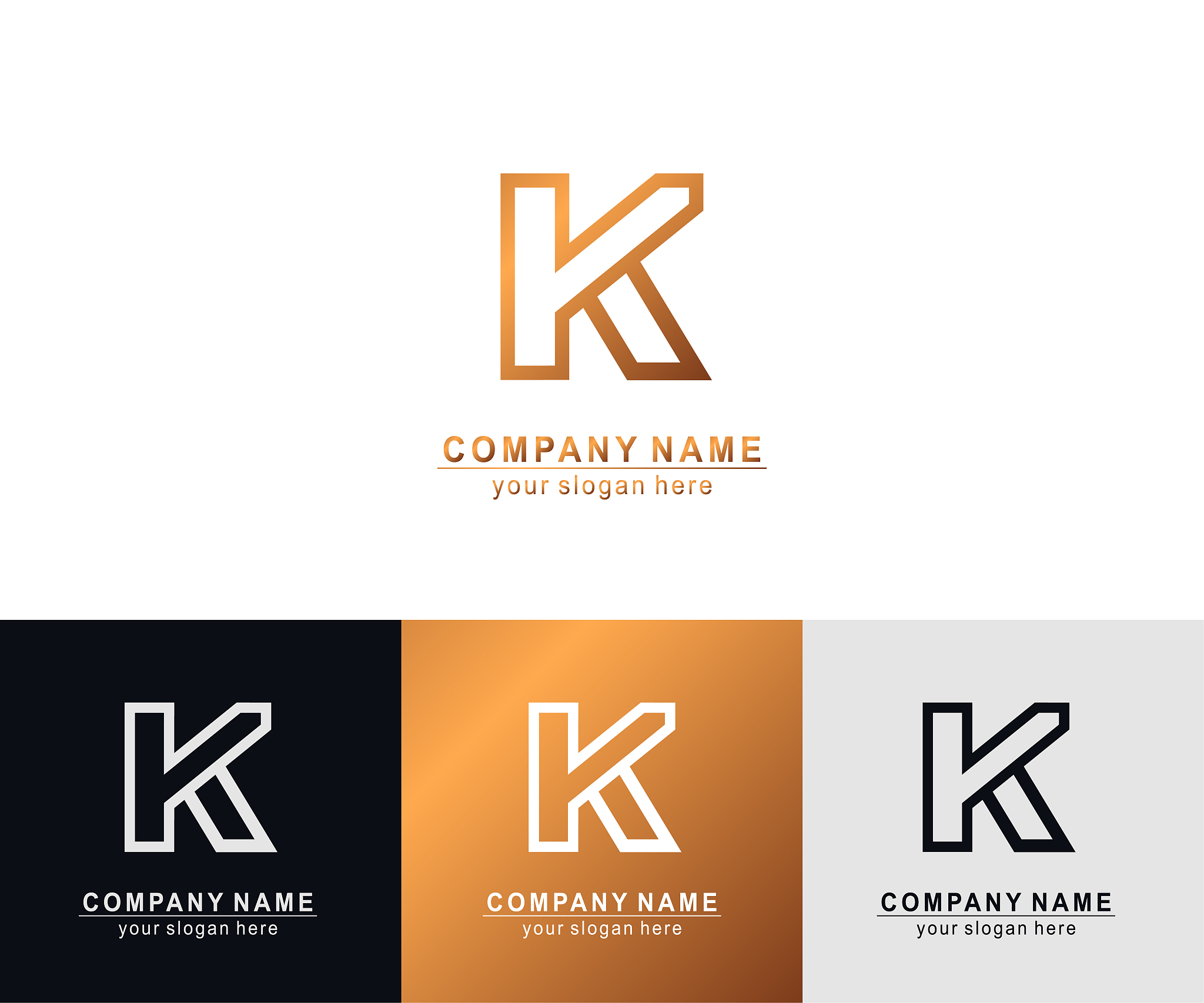 letter k logo or monogram. blank for business card. for your bus
