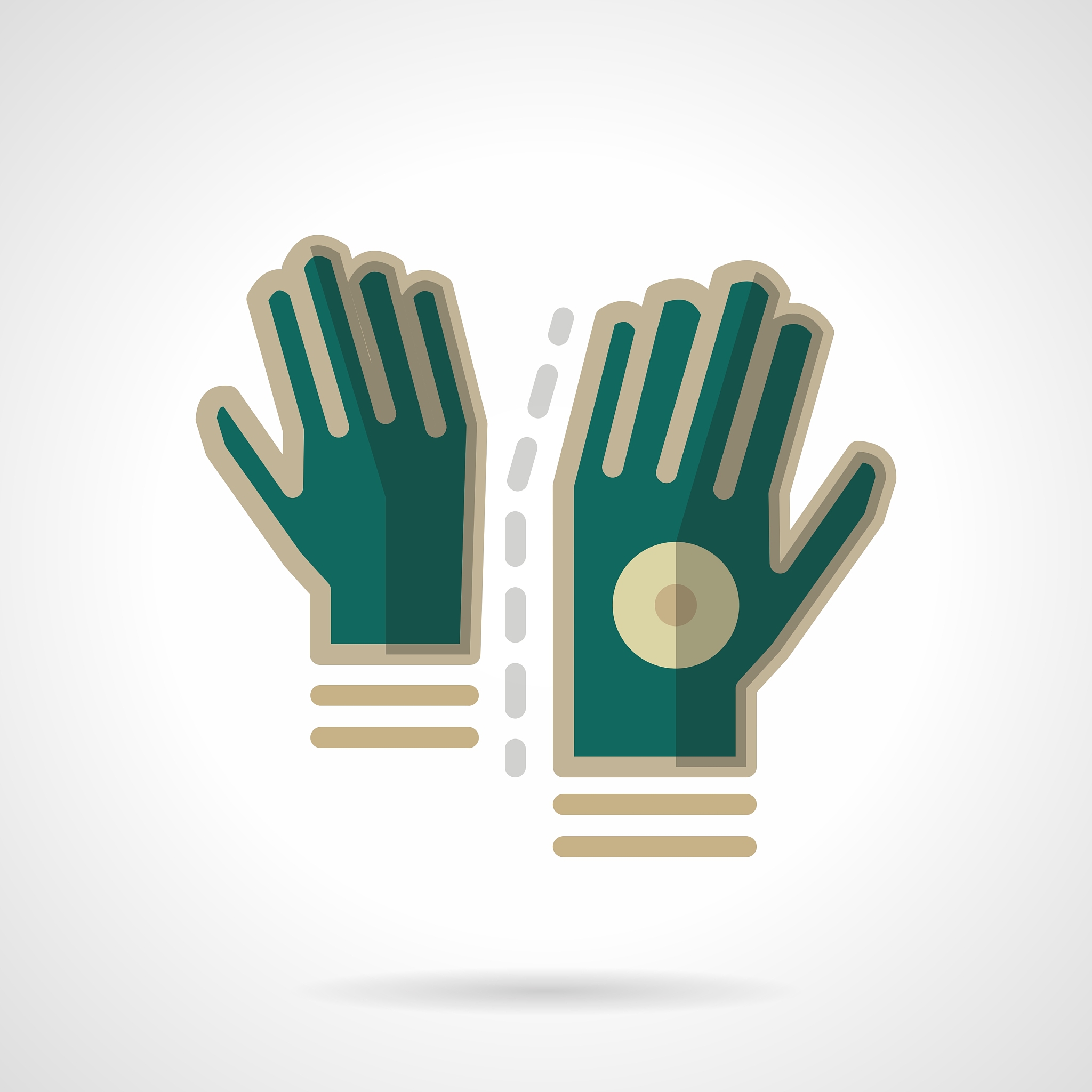 sport accessories flat color icon gloves