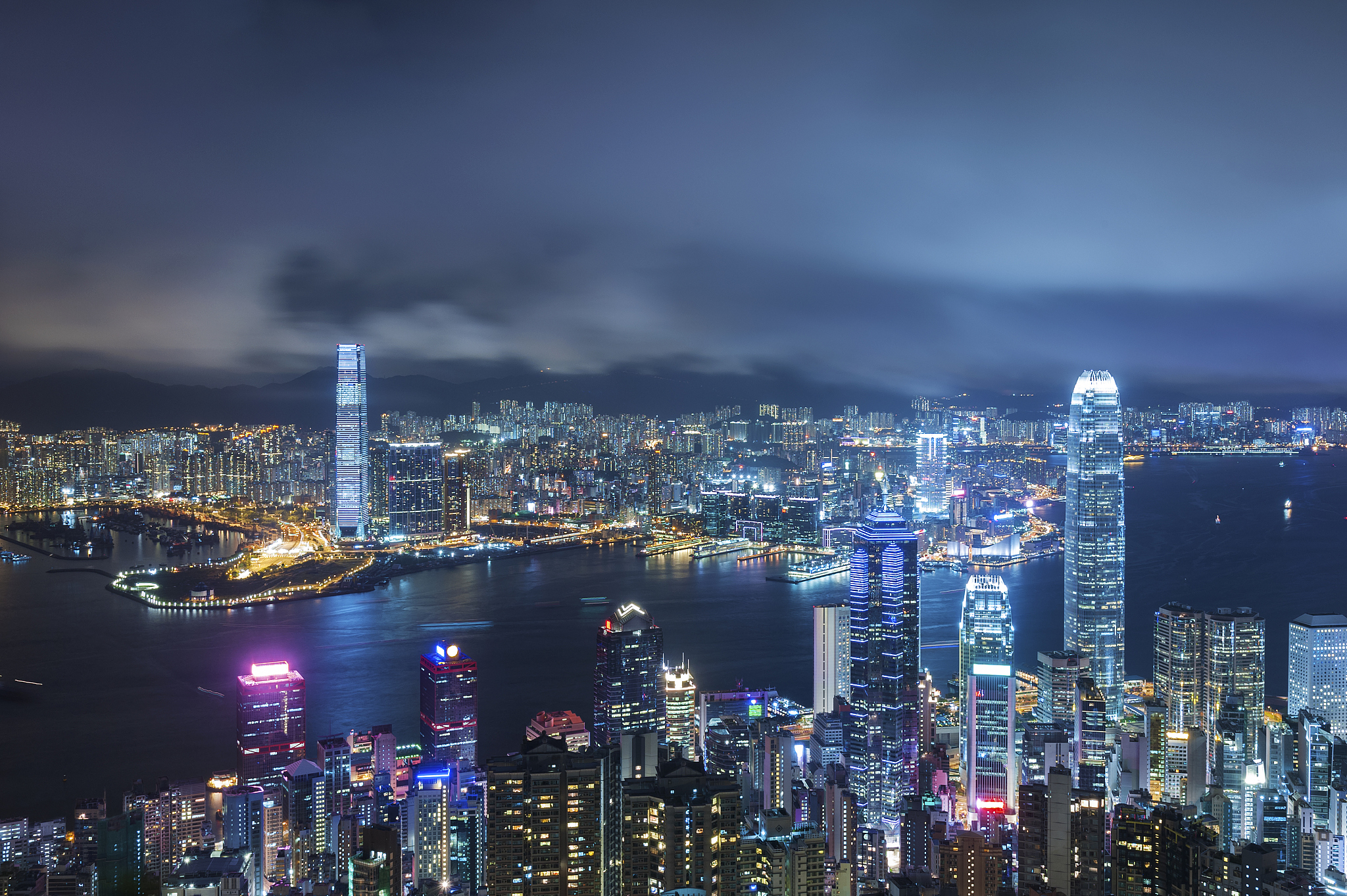 victoria harbor of hong kong city