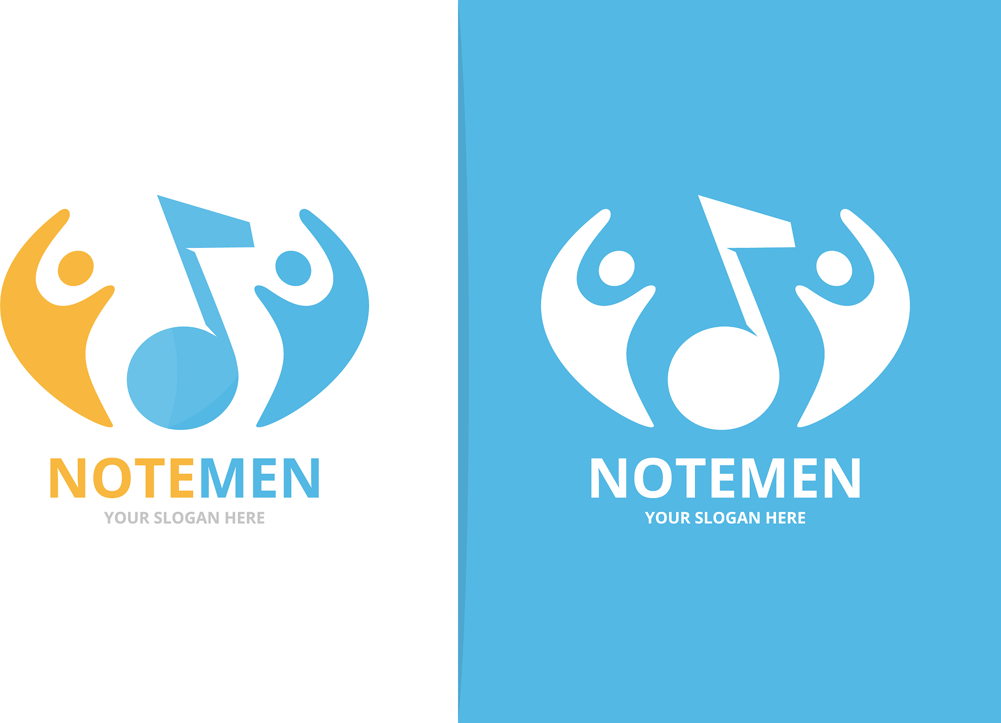 note and people logo combination music and