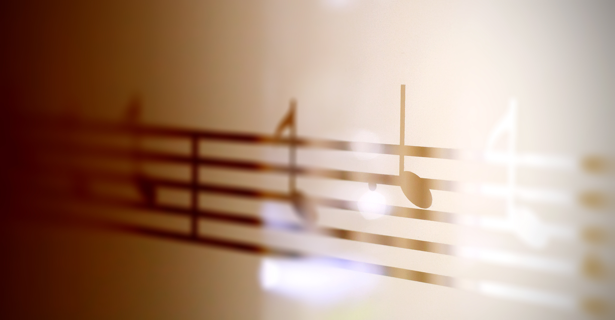 musical notes on frosted glass, art background