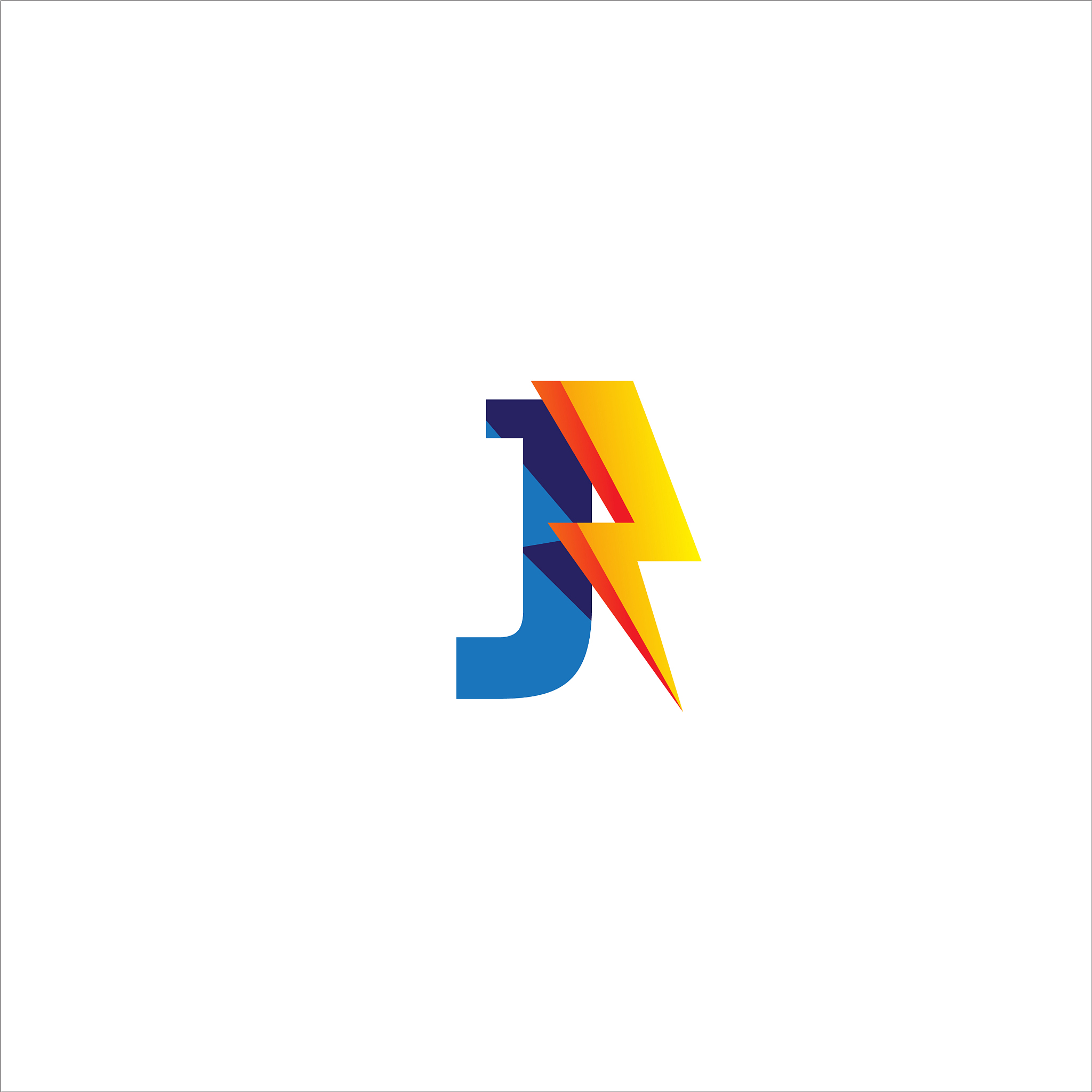 j letter initial logo design template alphabet