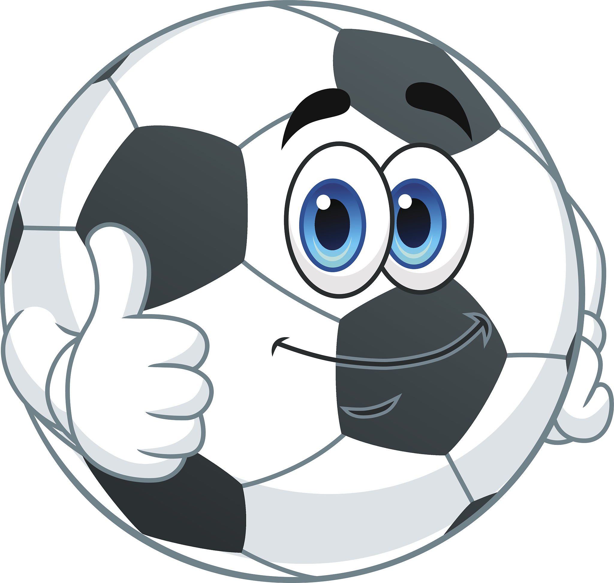 soccer ball gesturing thumb up