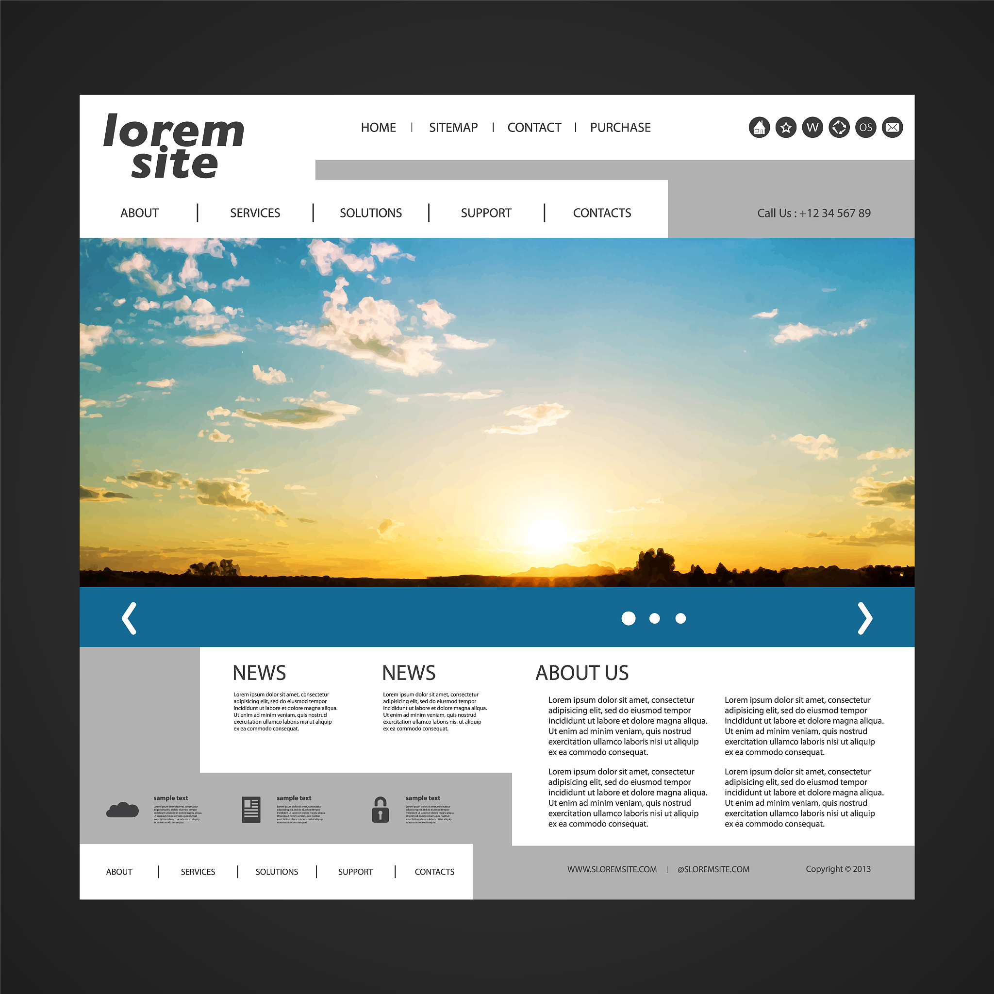 one page website template