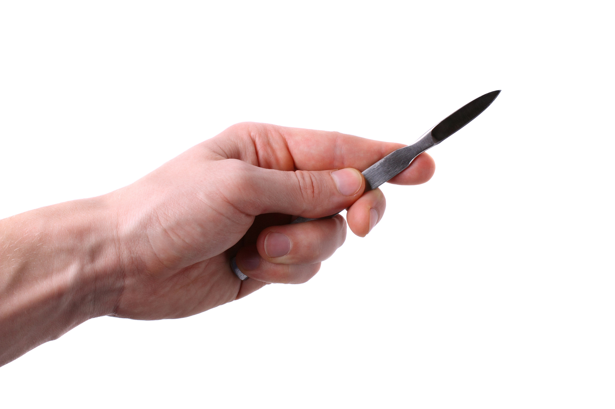 hand holding scalpel
