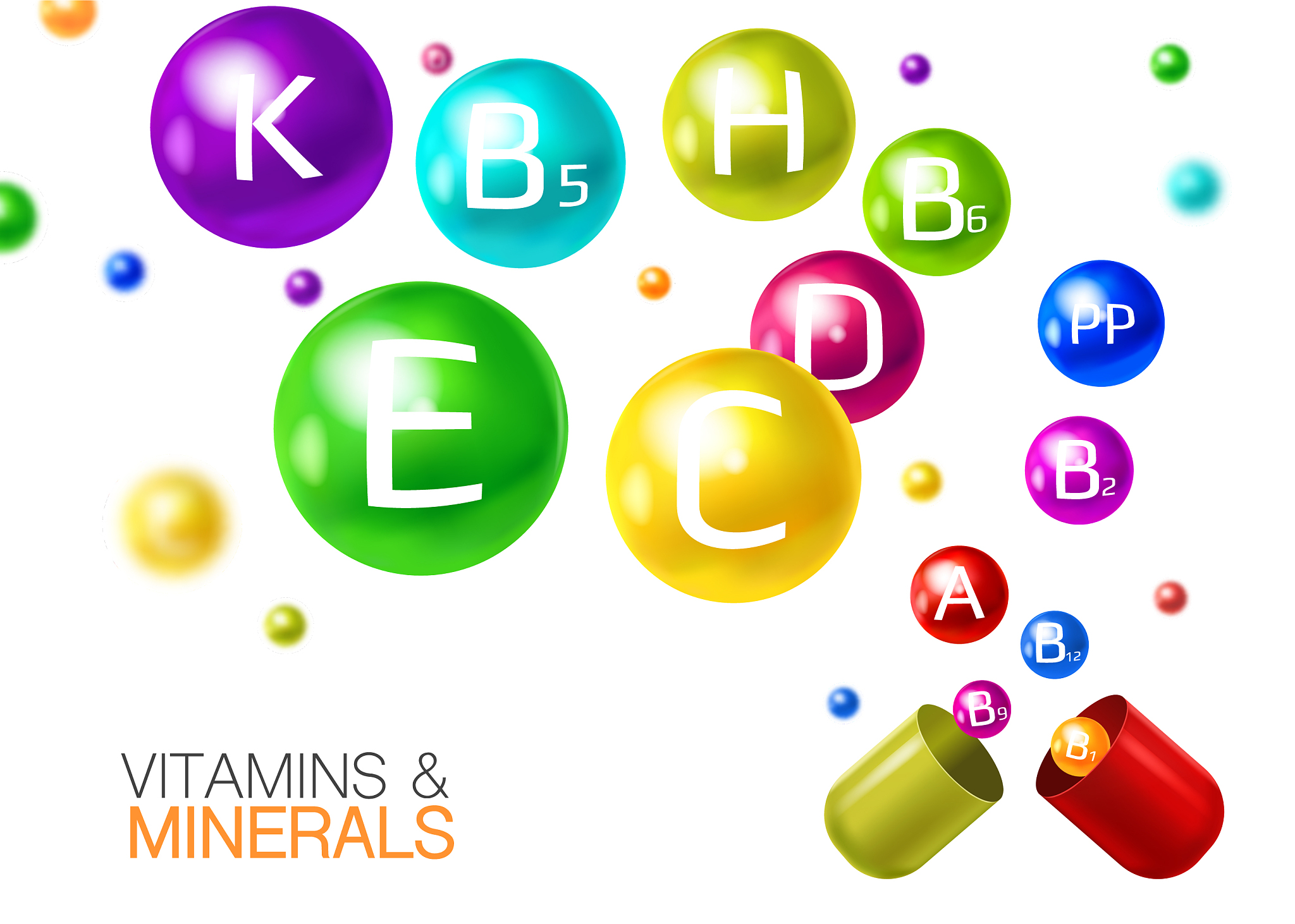 vitamins realistic composition