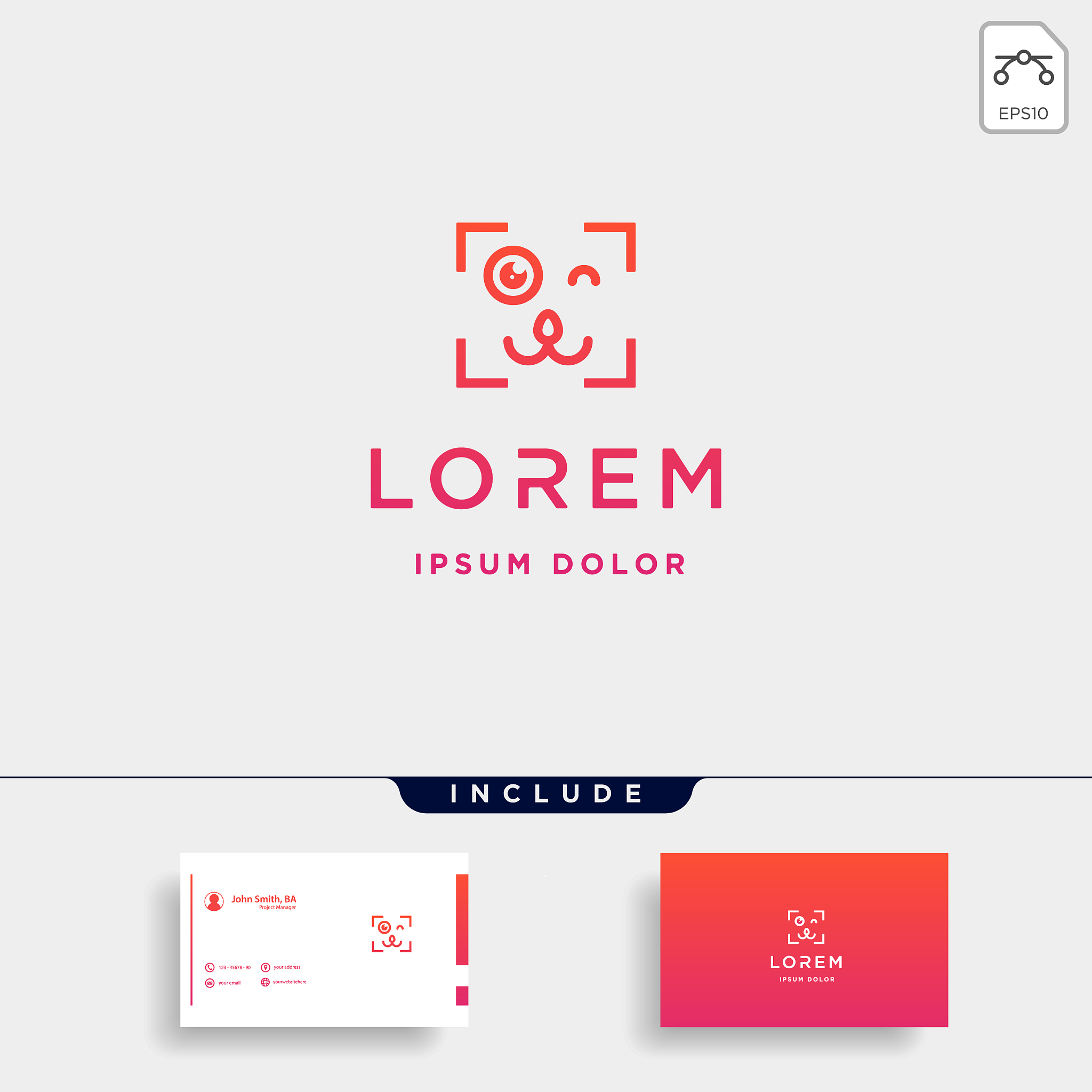 dog paw camera logo template design