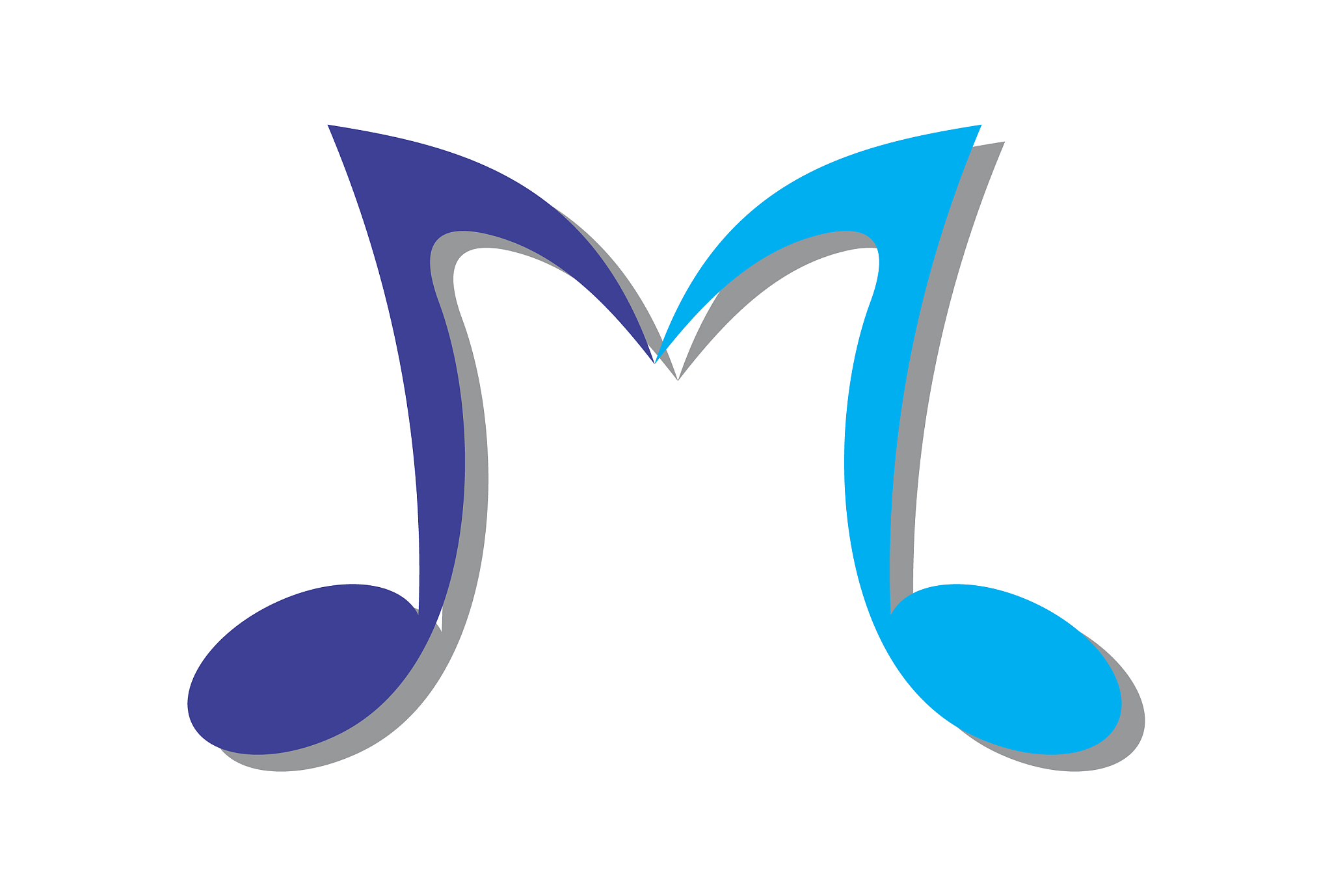 letter m music note logo icon