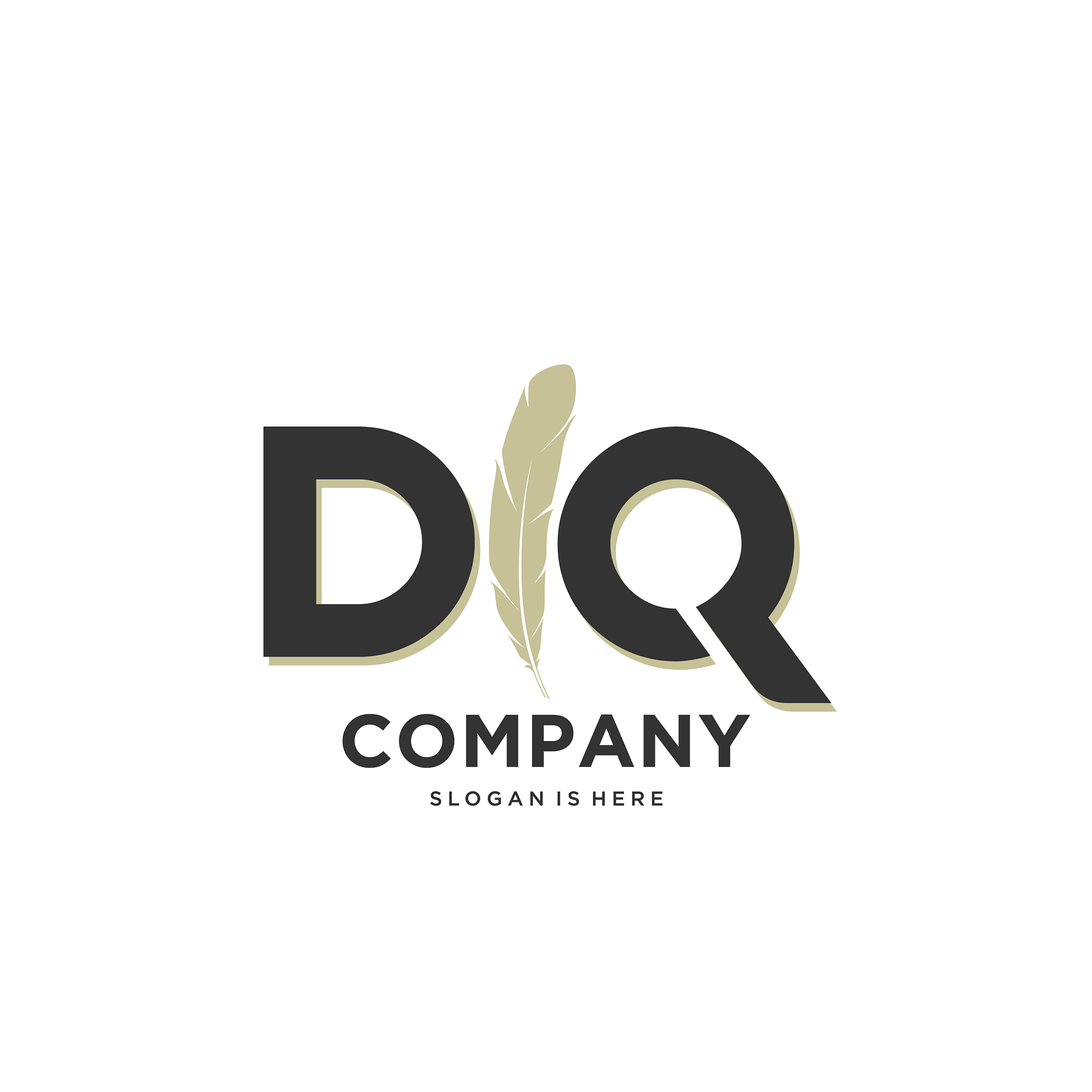 initial dq letter unique attractive creative