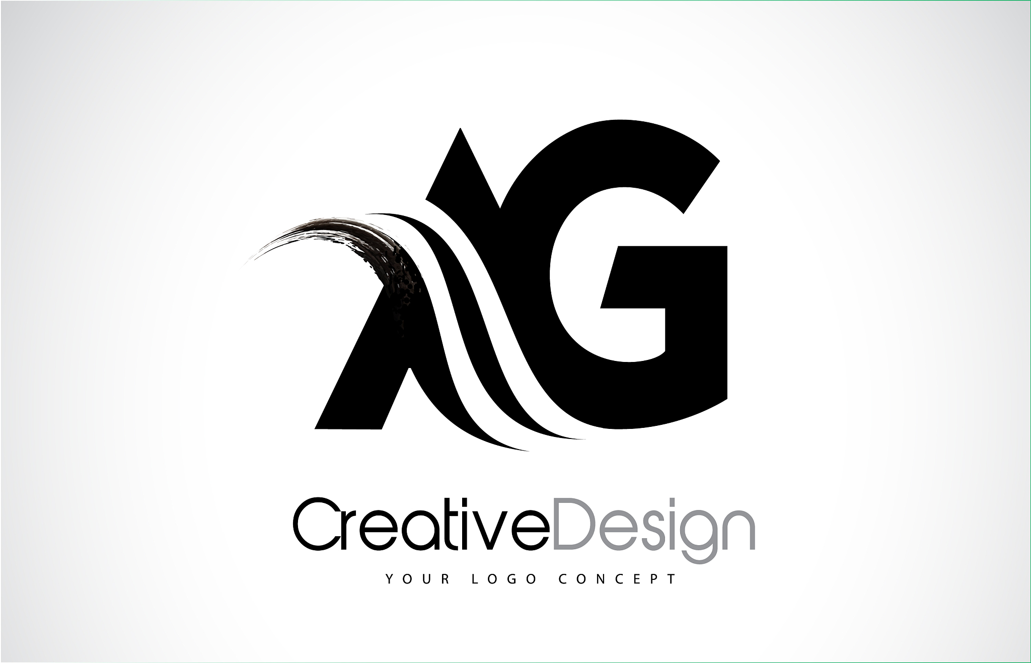 ag a g creative brush black letters design with