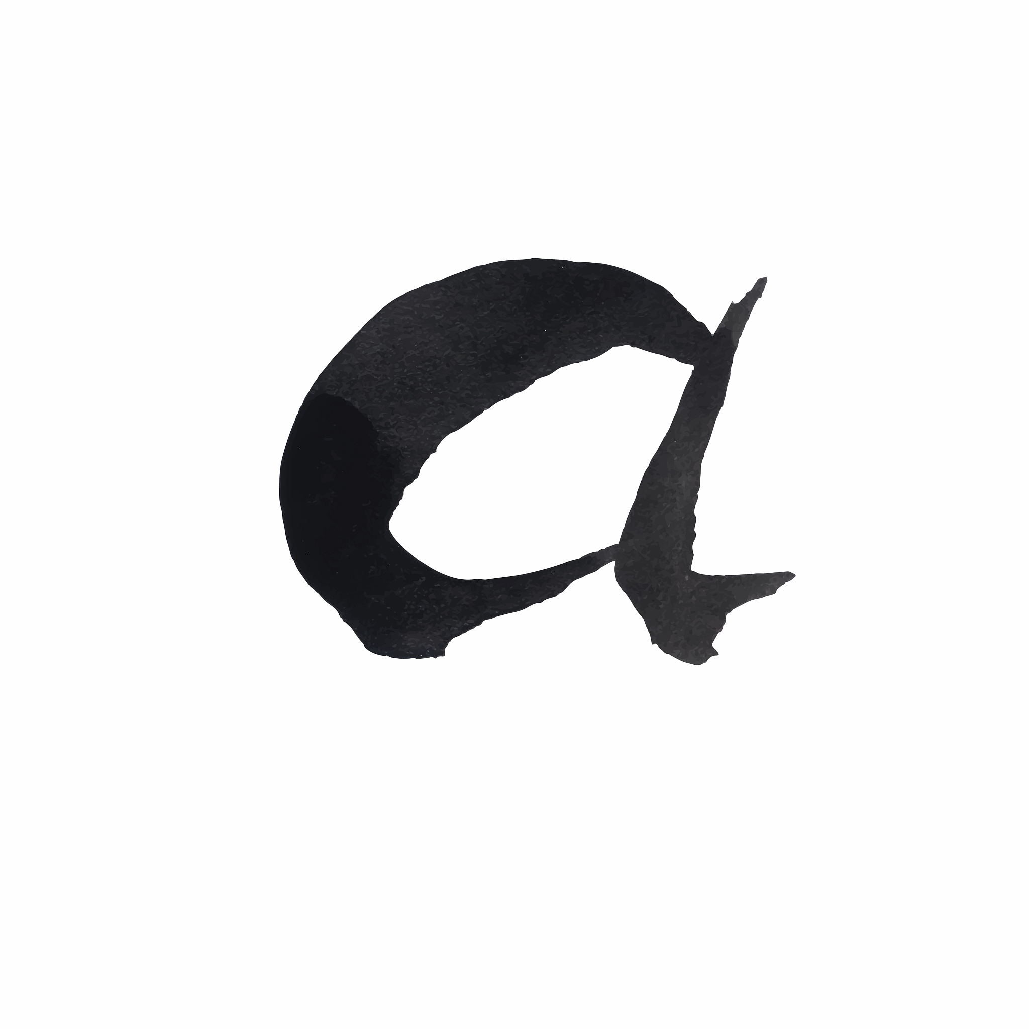 letter a written with black ink