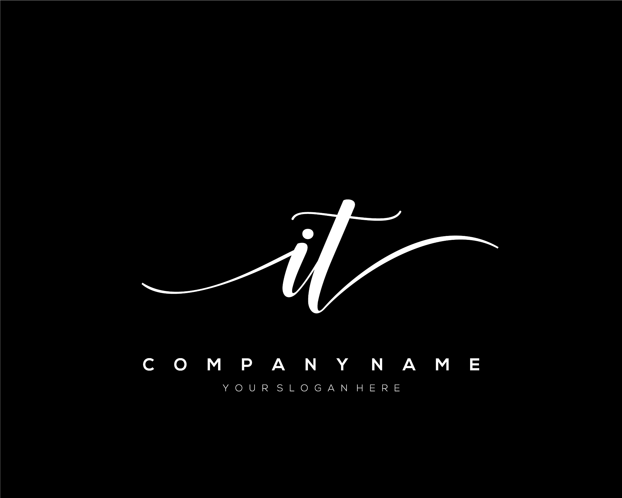 it initial letter handwriting logo hand drawn
