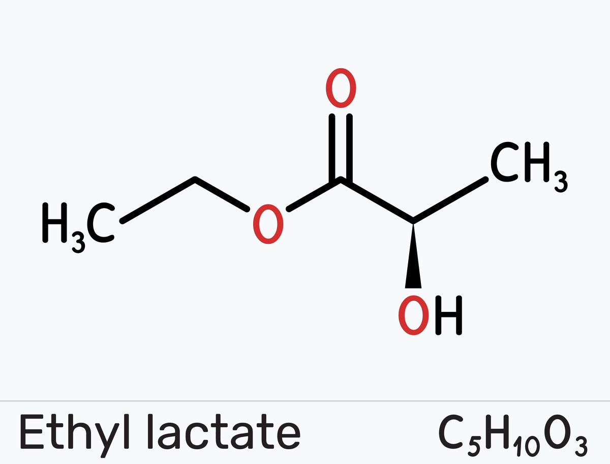 乙基乳酸分子.用于涂料,油墨,树脂,清洁和电子产品,和