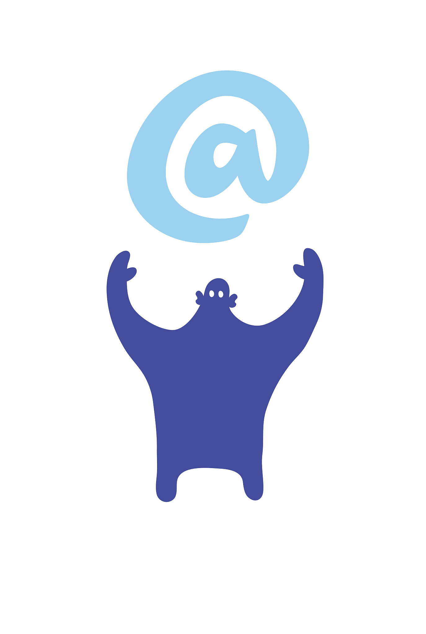 man holding an @ symbol
