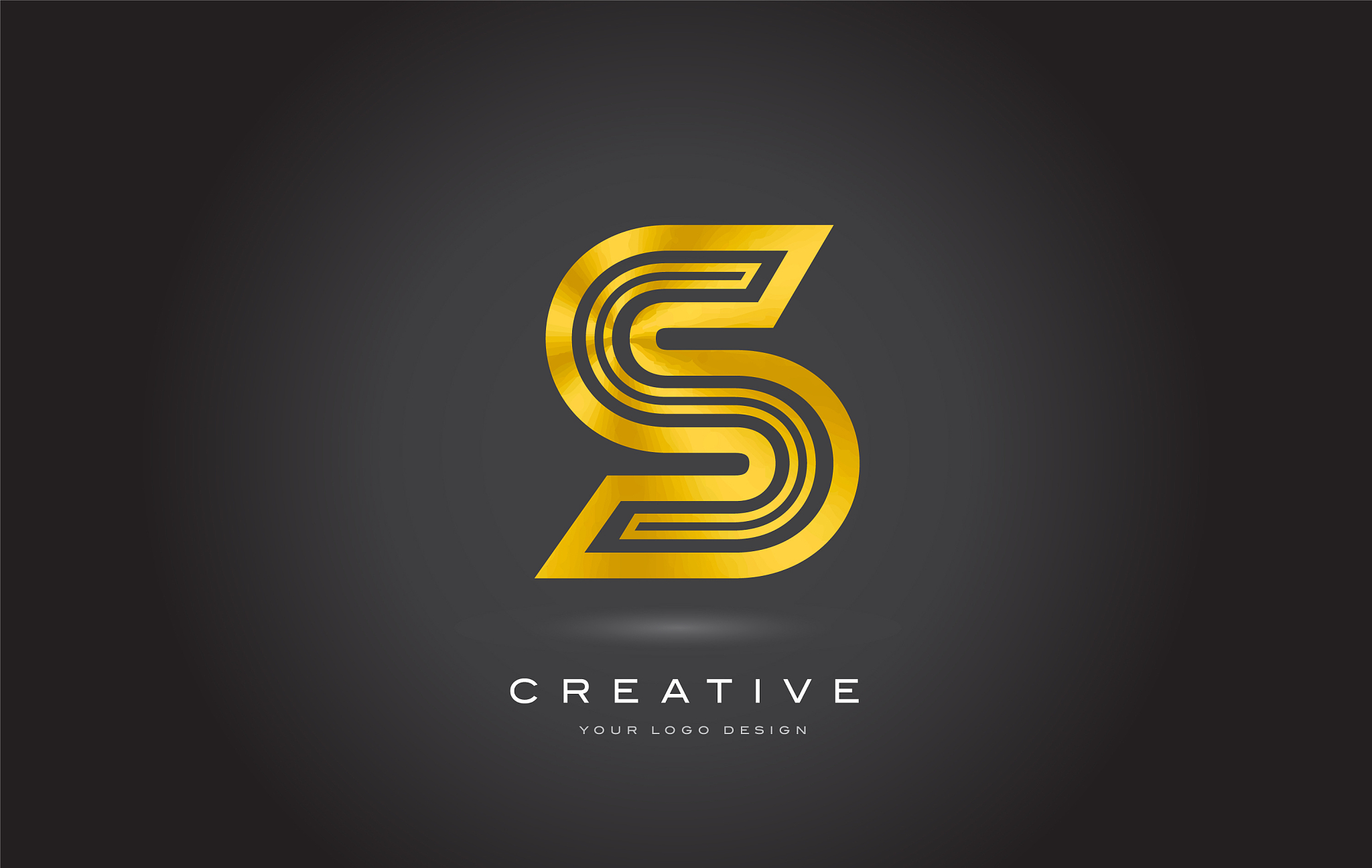 s gold letter monogram logo design modern s