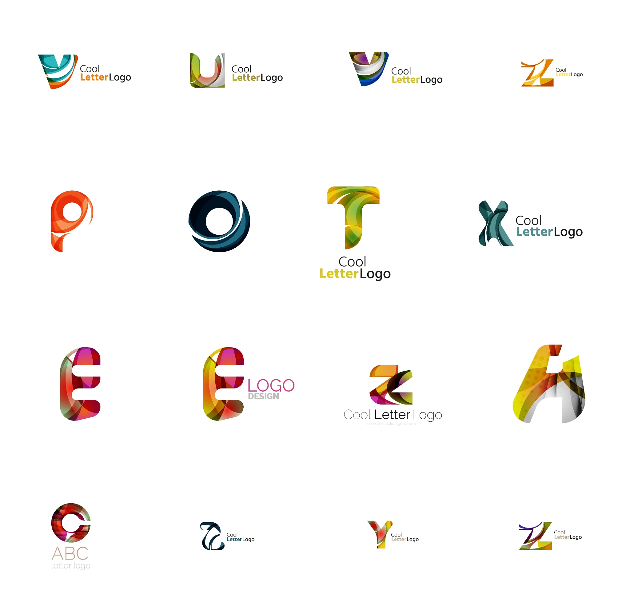 set of universal company logo ideas business icon
