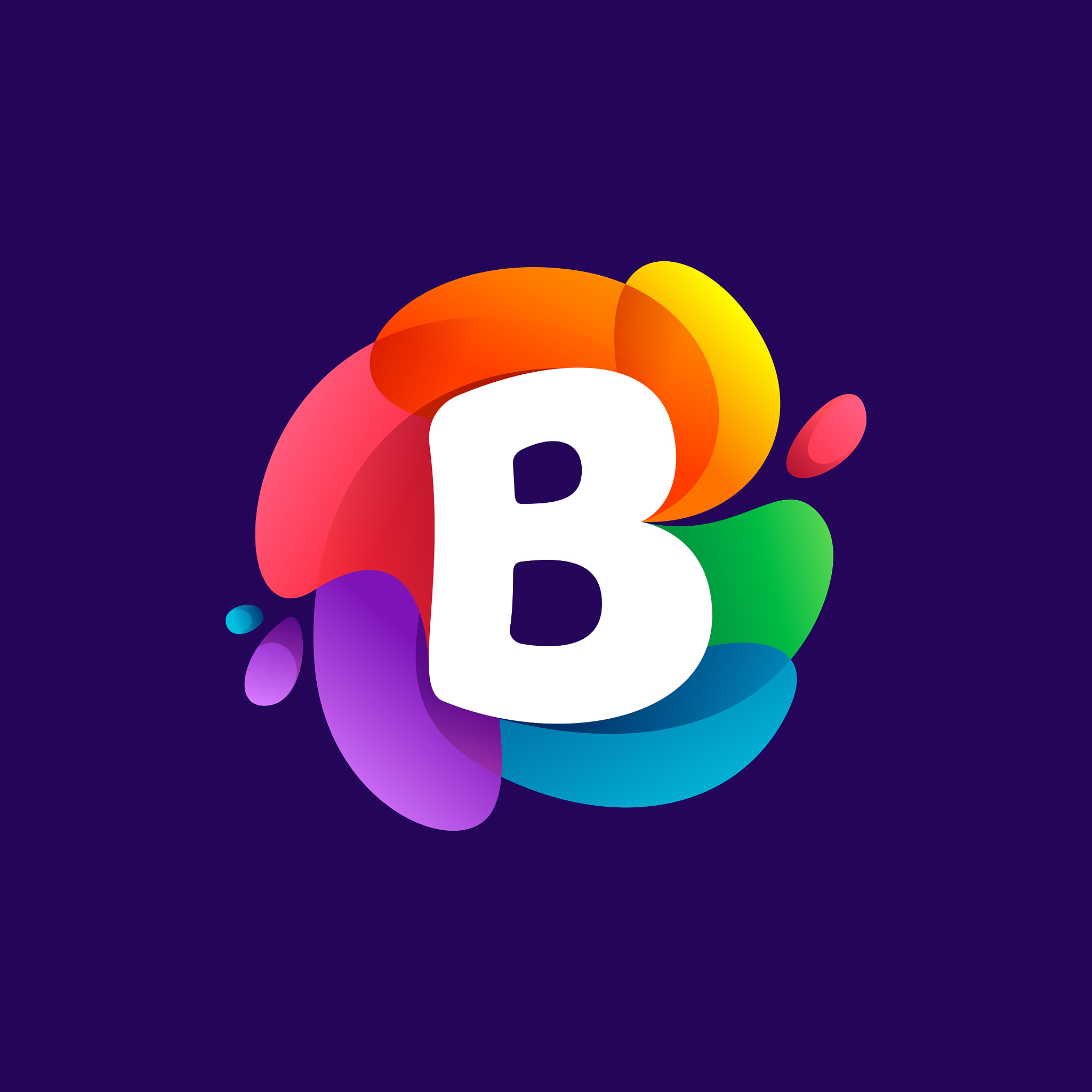 letter b logo at colorful multicolor gradient